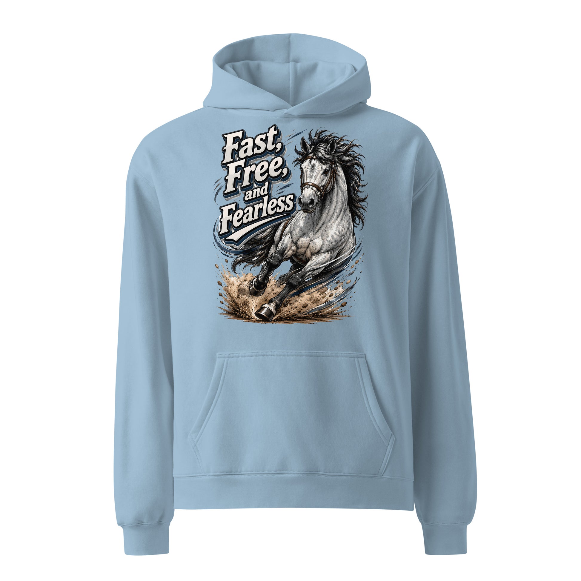 Fast Free Fearless Oversized Hoodie | Streetwear Horse Lovers Gift by printfluence.net
