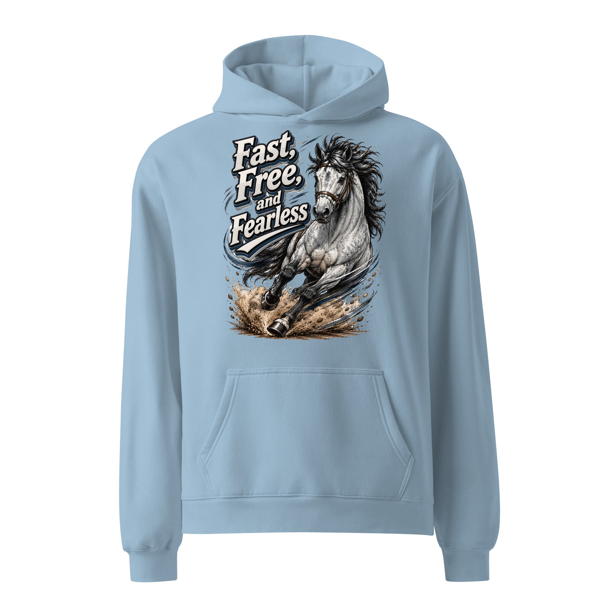 Fast Free Fearless Oversized Hoodie | Streetwear Horse Lovers Gift by printfluence.net