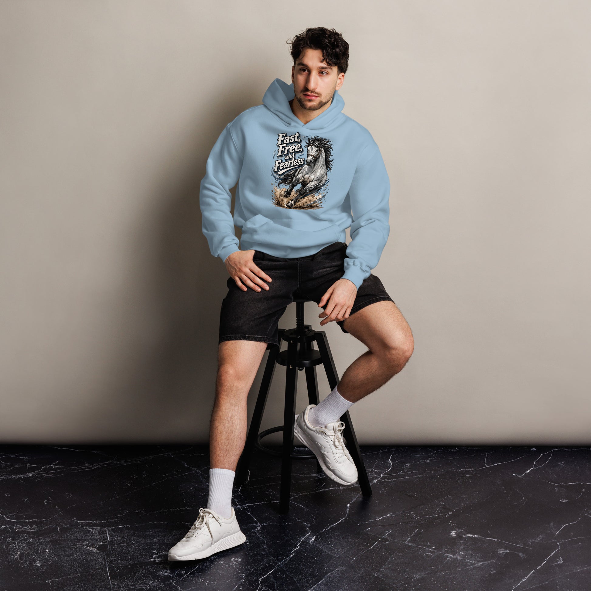 Fast Free Fearless Oversized Hoodie | Streetwear Horse Lovers Gift by printfluence.net