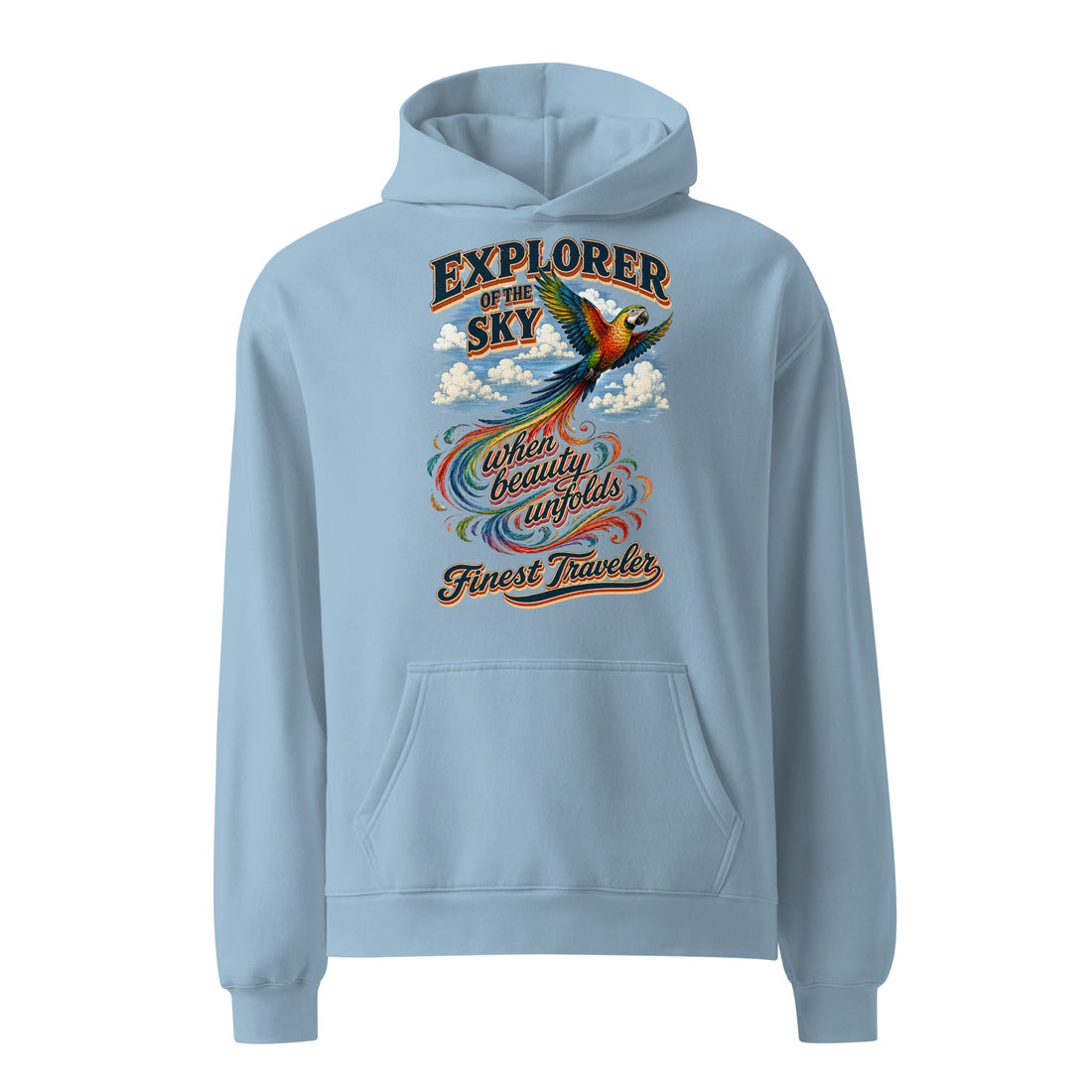 Bird Lovers Explorer of the Sky Vintage Oversized Hoodie Unisex by printfluence.net