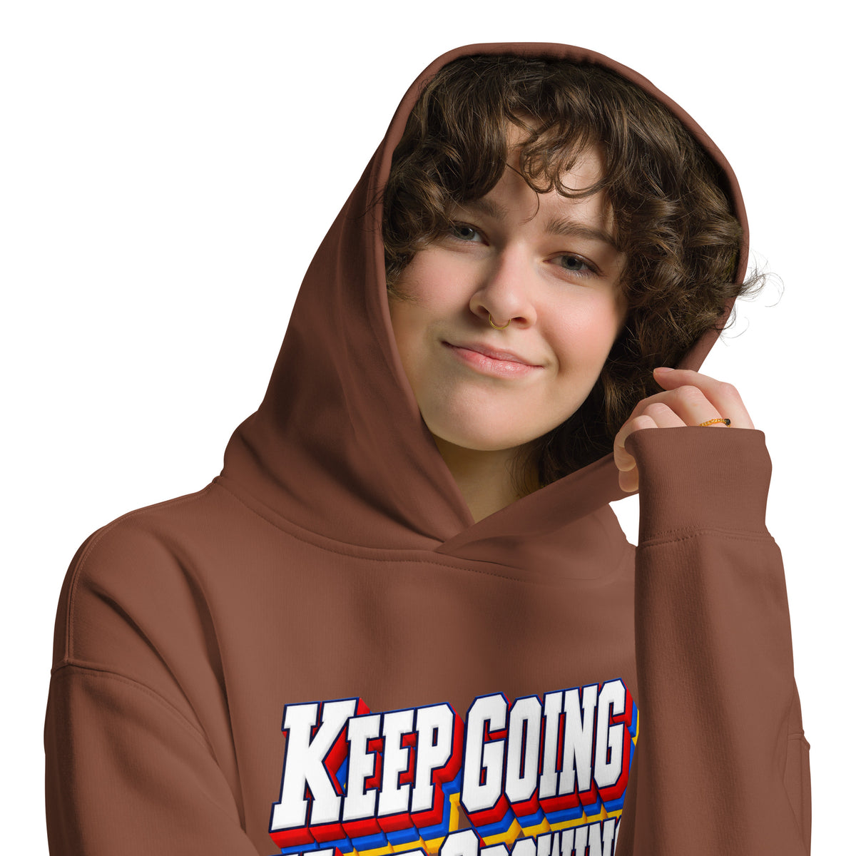 Inspirational Quotes Lovers | Unisex Oversized Hoodie — KEEP GOING KEEP GROWING by printfluence