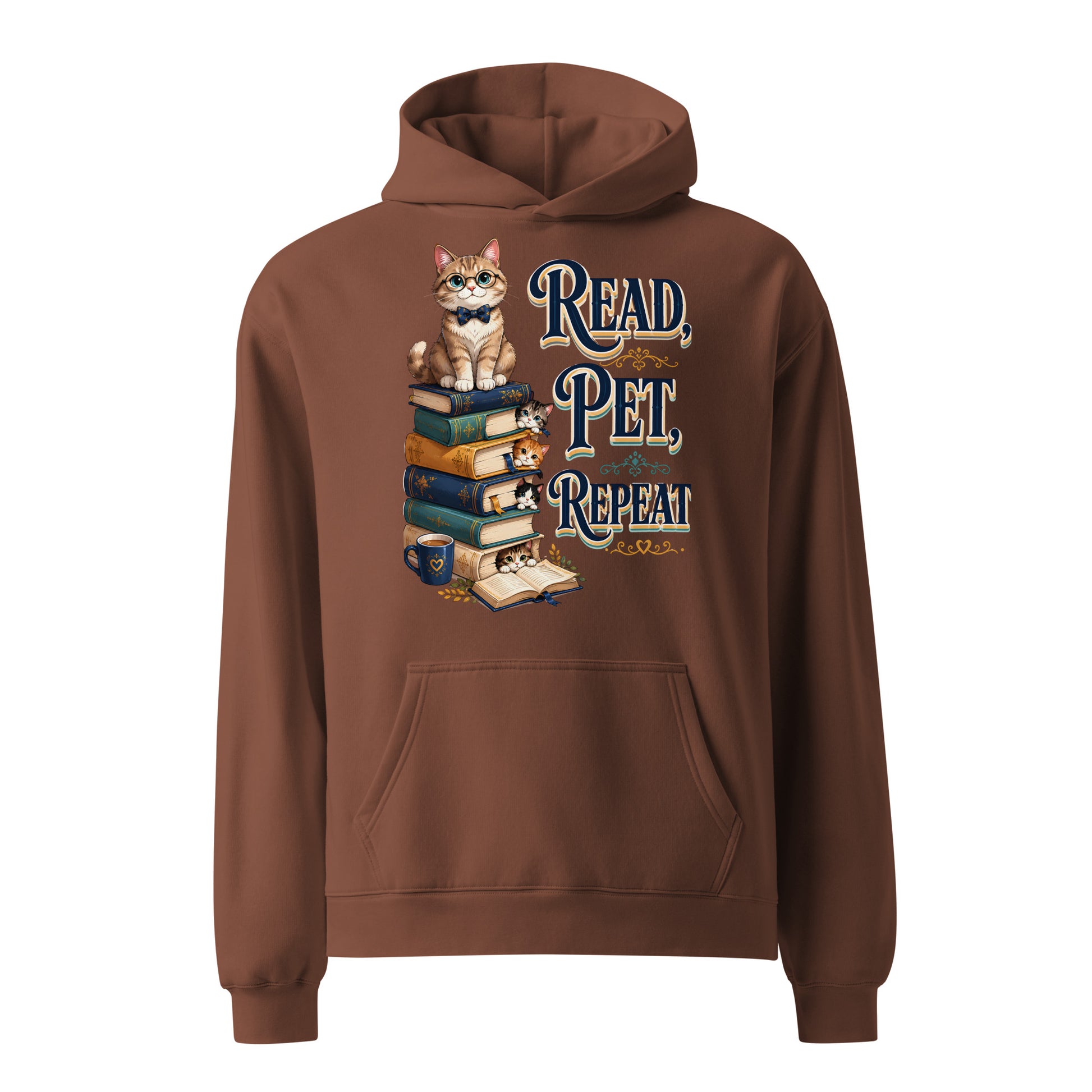 Elite Read Pet Repeat - Premium Luxury Oversized Hoodie for Cat Lovers by printfluence.net