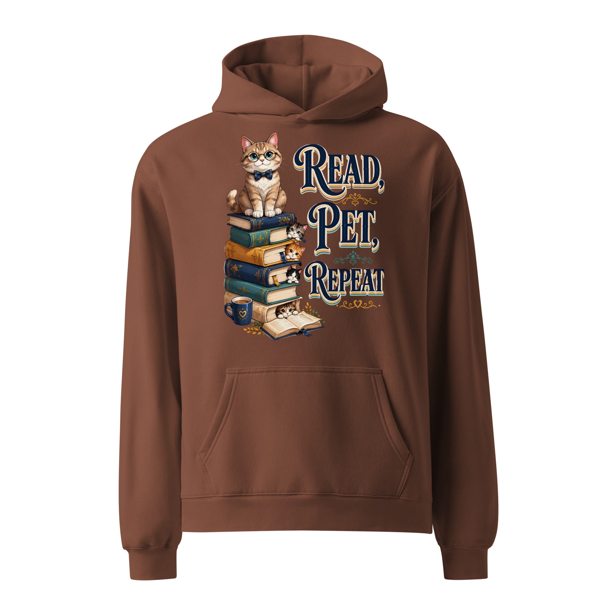 Elite Read Pet Repeat - Premium Luxury Oversized Hoodie for Cat Lovers by printfluence.net
