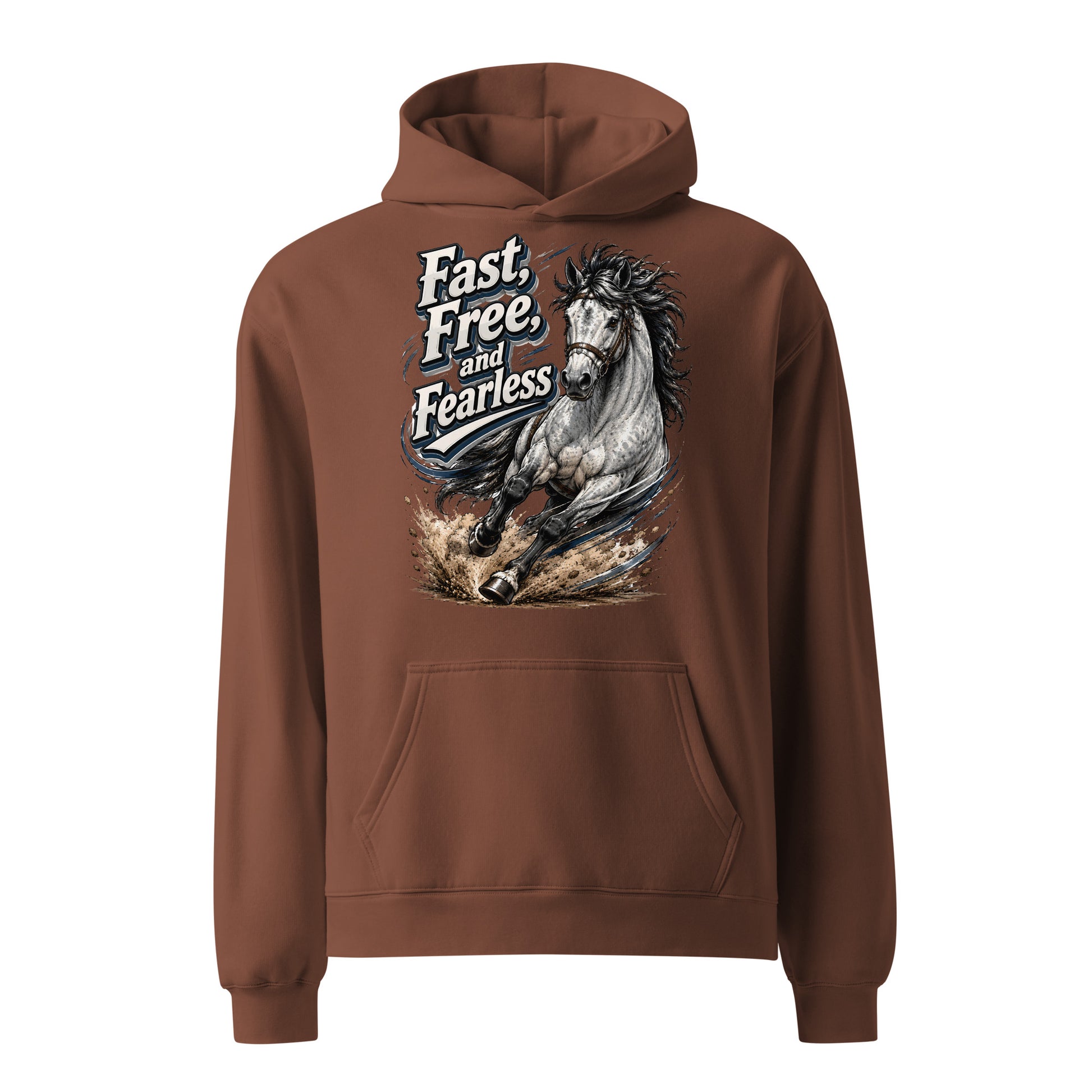 Fast Free Fearless Oversized Hoodie | Streetwear Horse Lovers Gift by printfluence.net