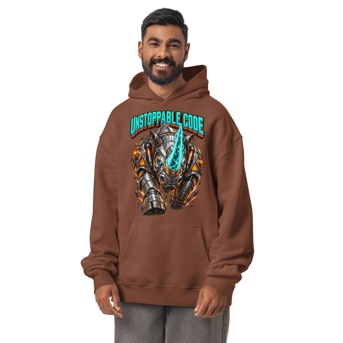 Cyberpunk Animals Lovers | Unisex Oversized Hoodie — UNSTOPPABLE CODE by printfluence