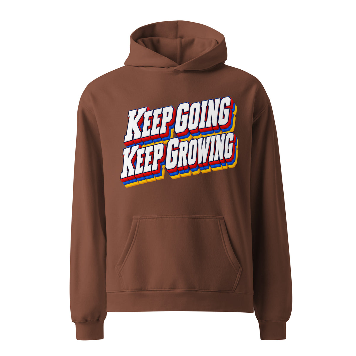 Inspirational Quotes Lovers | Unisex Oversized Hoodie — KEEP GOING KEEP GROWING by printfluence