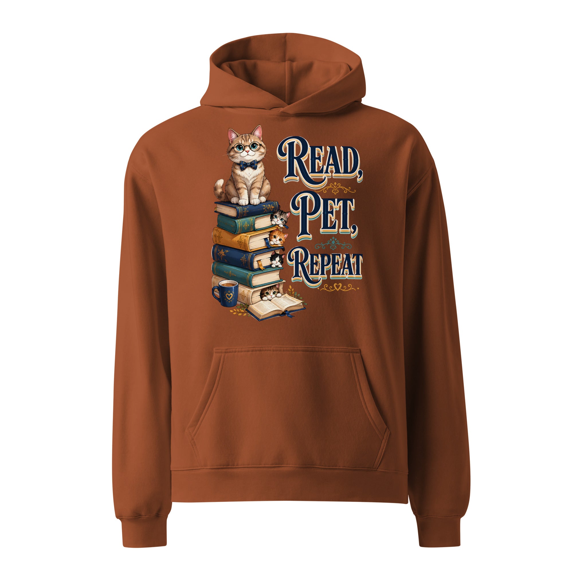 Elite Read Pet Repeat - Premium Luxury Oversized Hoodie for Cat Lovers by printfluence.net