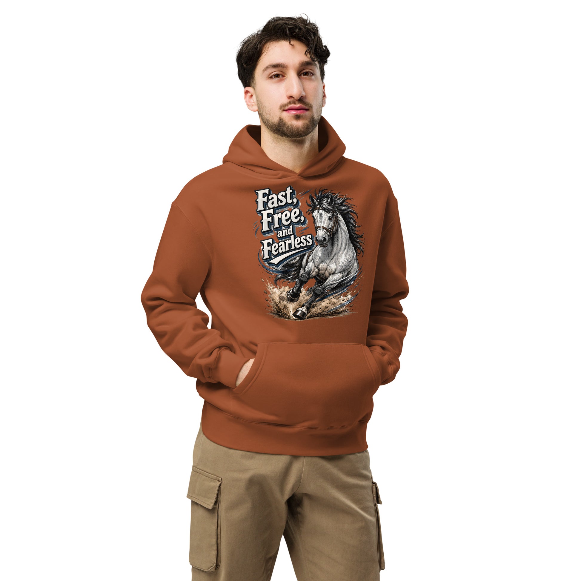 Fast Free Fearless Oversized Hoodie | Streetwear Horse Lovers Gift by printfluence.net