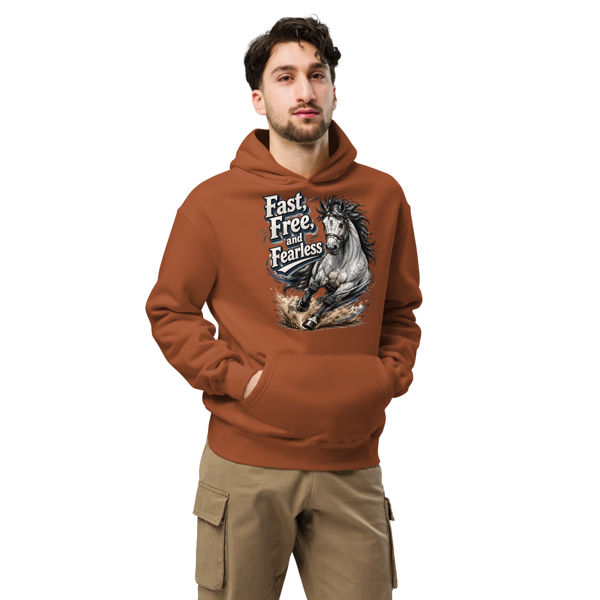 Fast Free Fearless Oversized Hoodie | Streetwear Horse Lovers Gift by printfluence.net