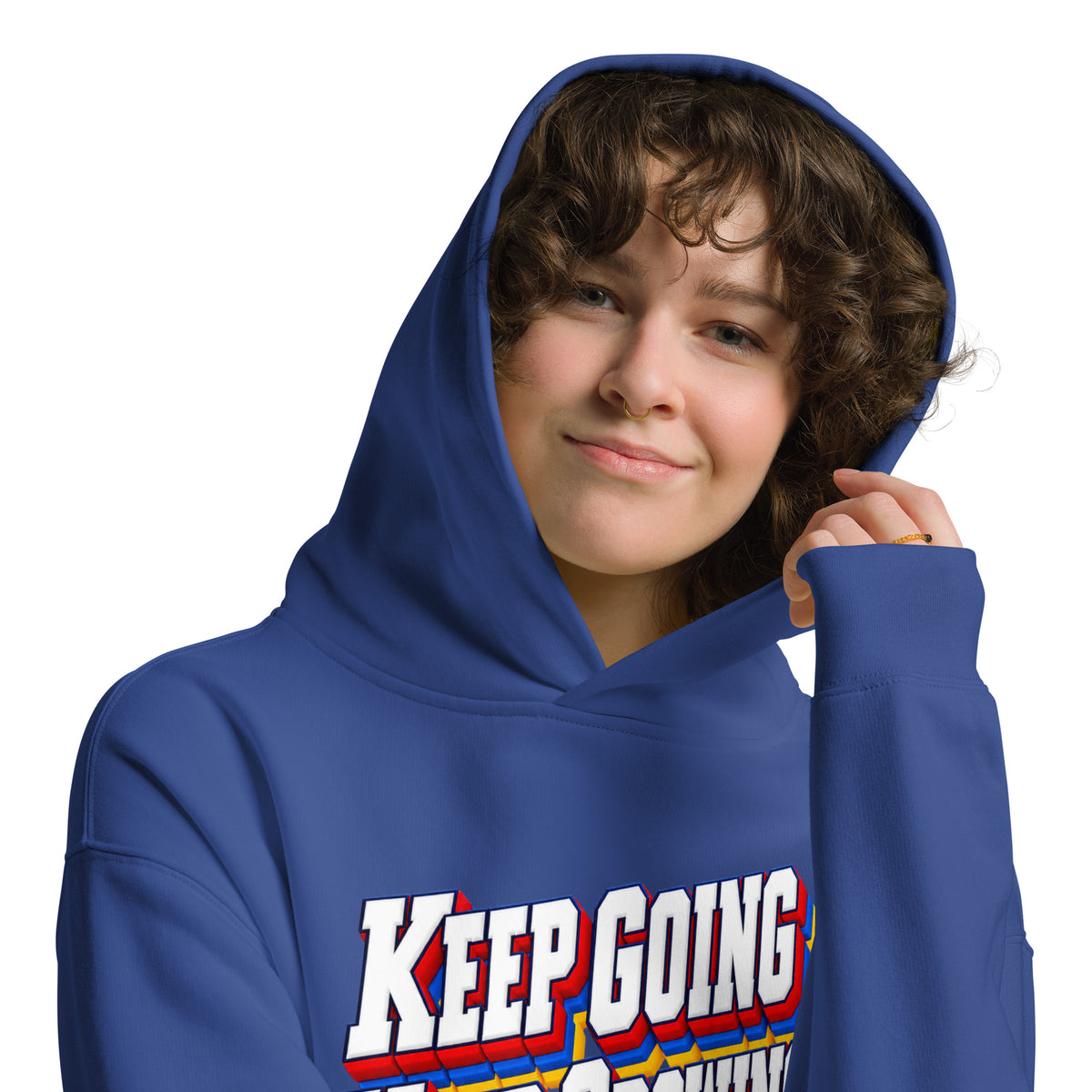 Inspirational Quotes Lovers | Unisex Oversized Hoodie — KEEP GOING KEEP GROWING by printfluence