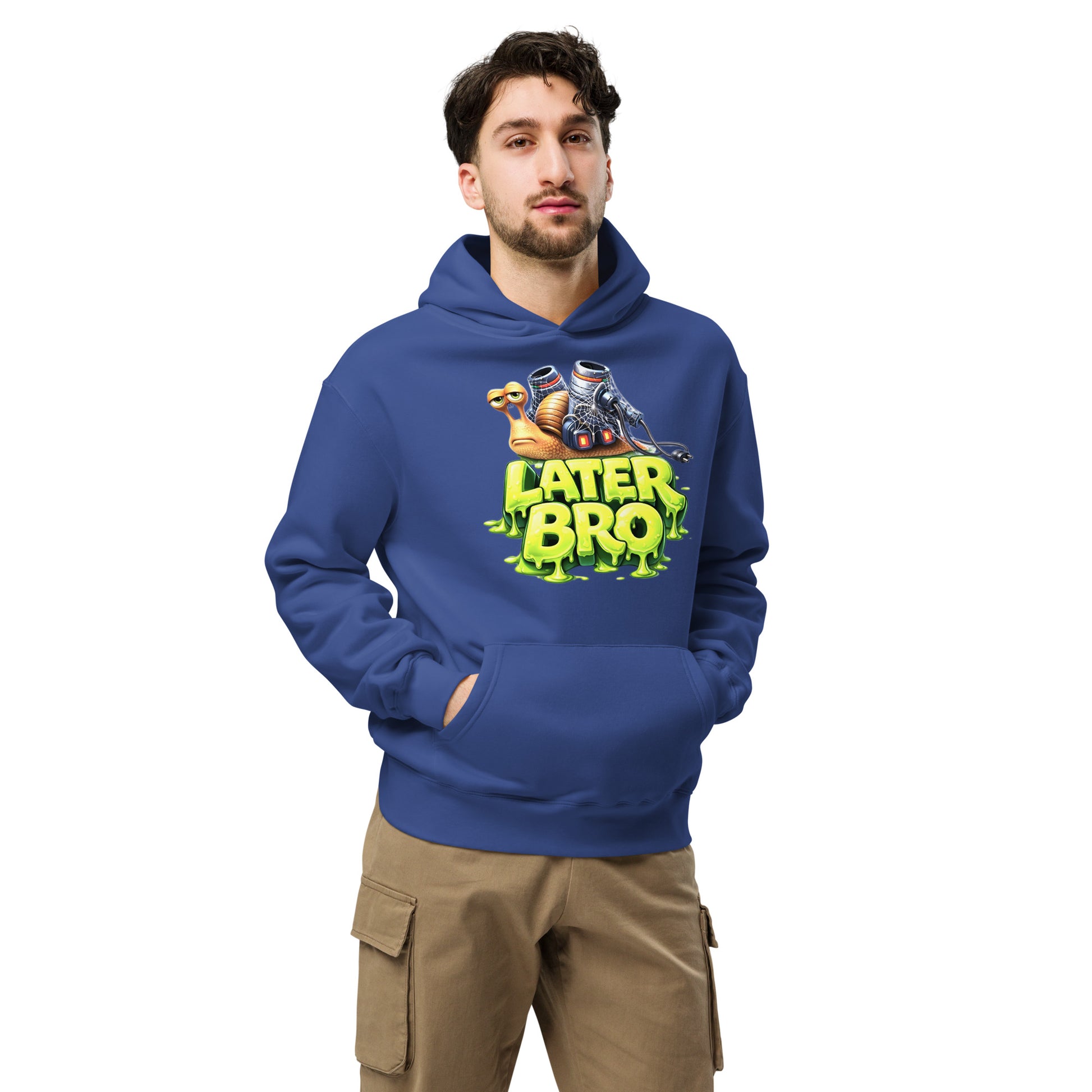 Unisex oversized hoodie - Later Bro: The Ultimate Chill Snail Unisex Oversized Hoodie 🐌💨 by printfluence.net