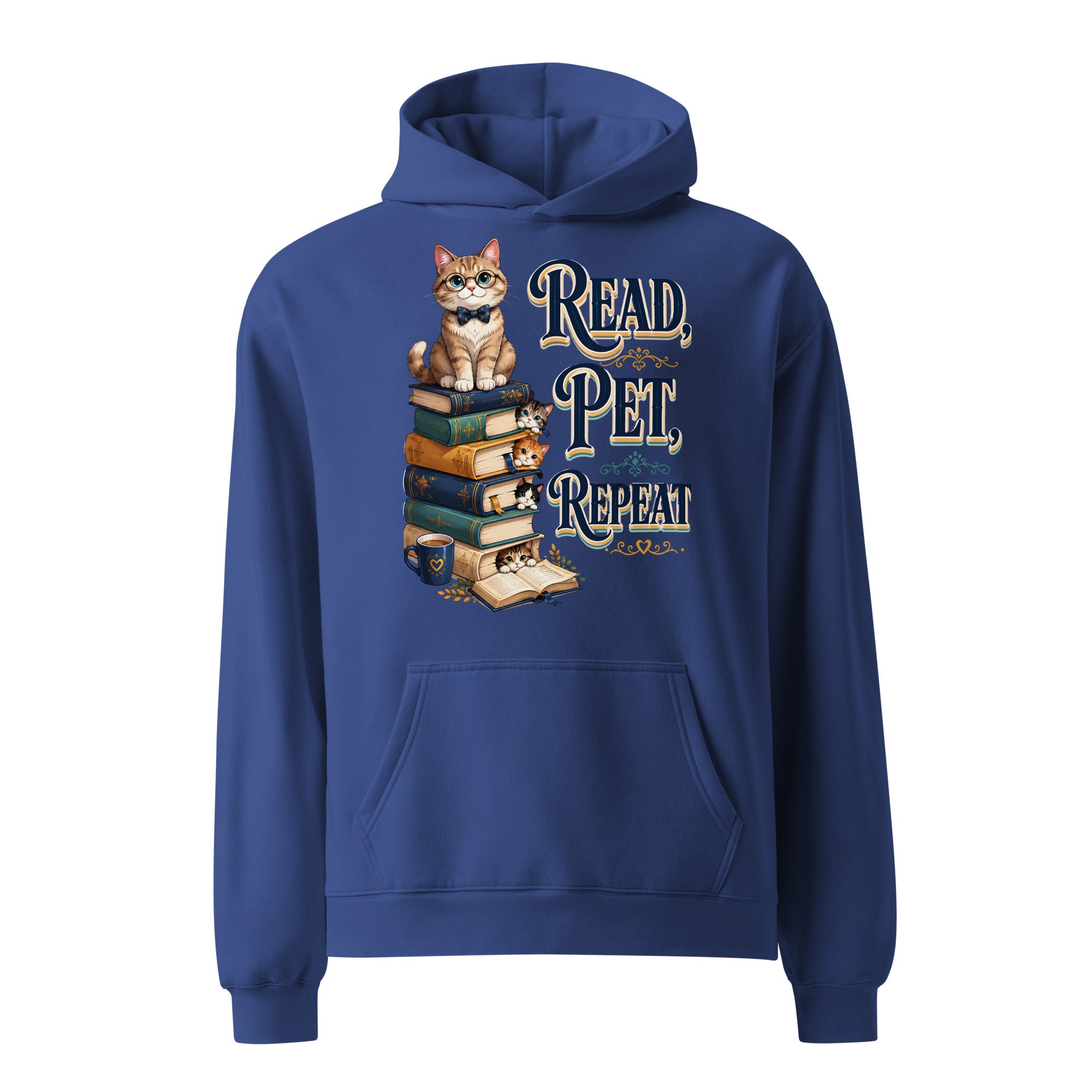 Elite Read Pet Repeat - Premium Luxury Oversized Hoodie for Cat Lovers by printfluence.net