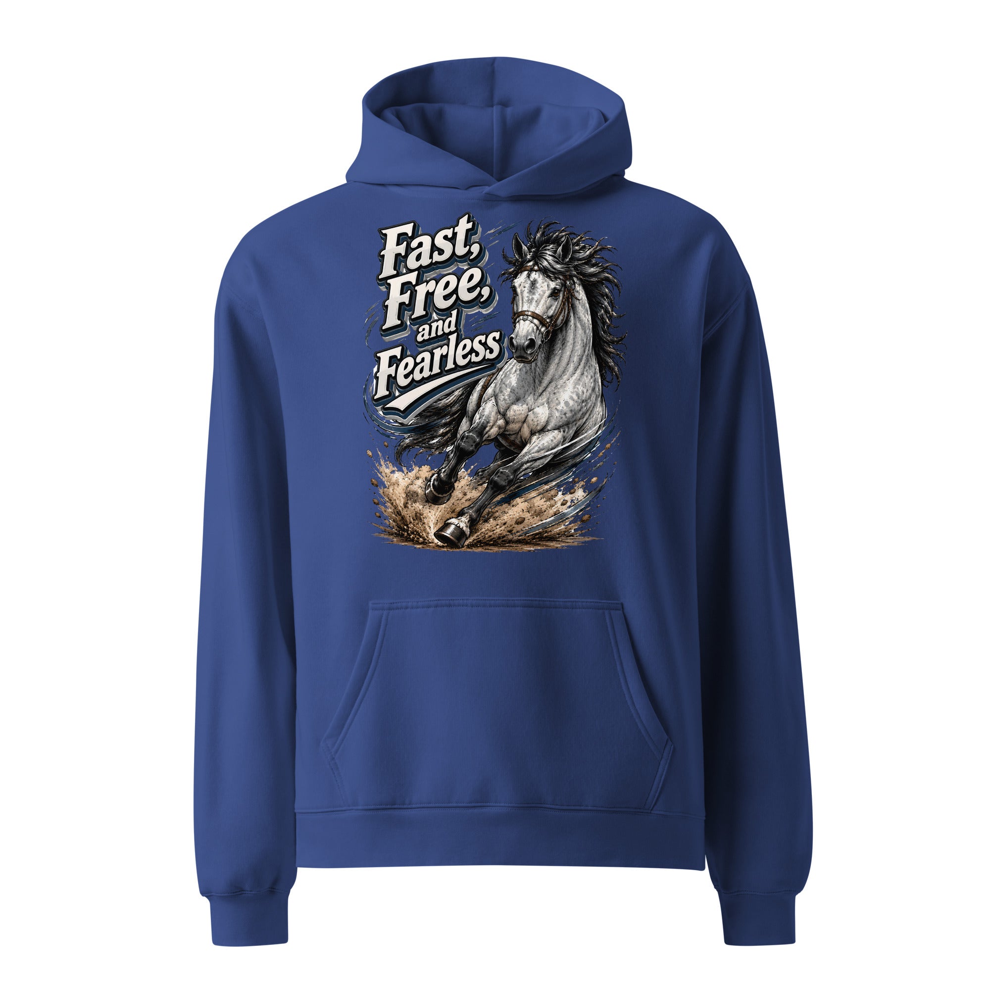 Fast Free Fearless Oversized Hoodie | Streetwear Horse Lovers Gift by printfluence.net