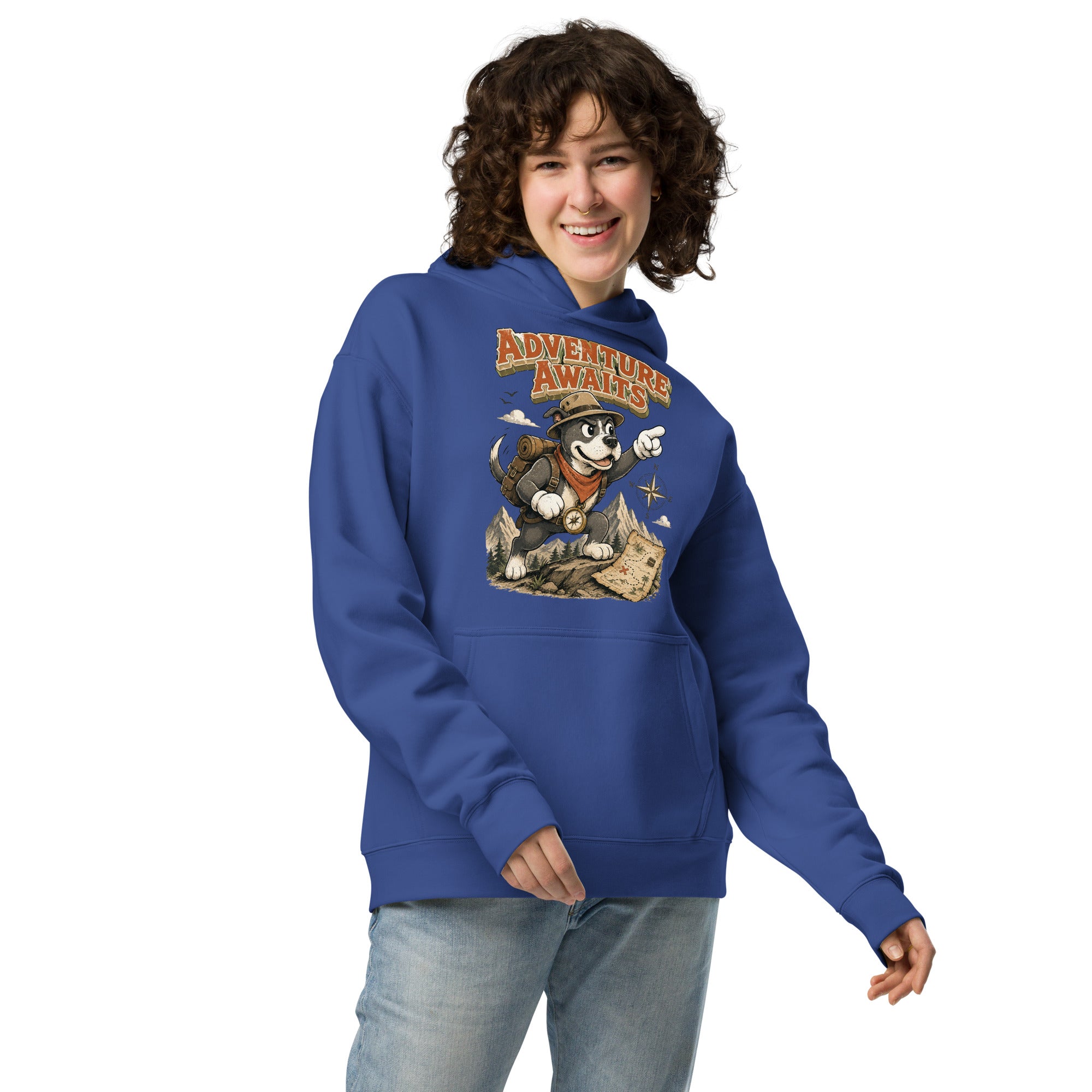 Pitbull Lovers | Unisex Organic Cotton T-Shirt - Adventure Awaits Explorer Dog by printfluence.net