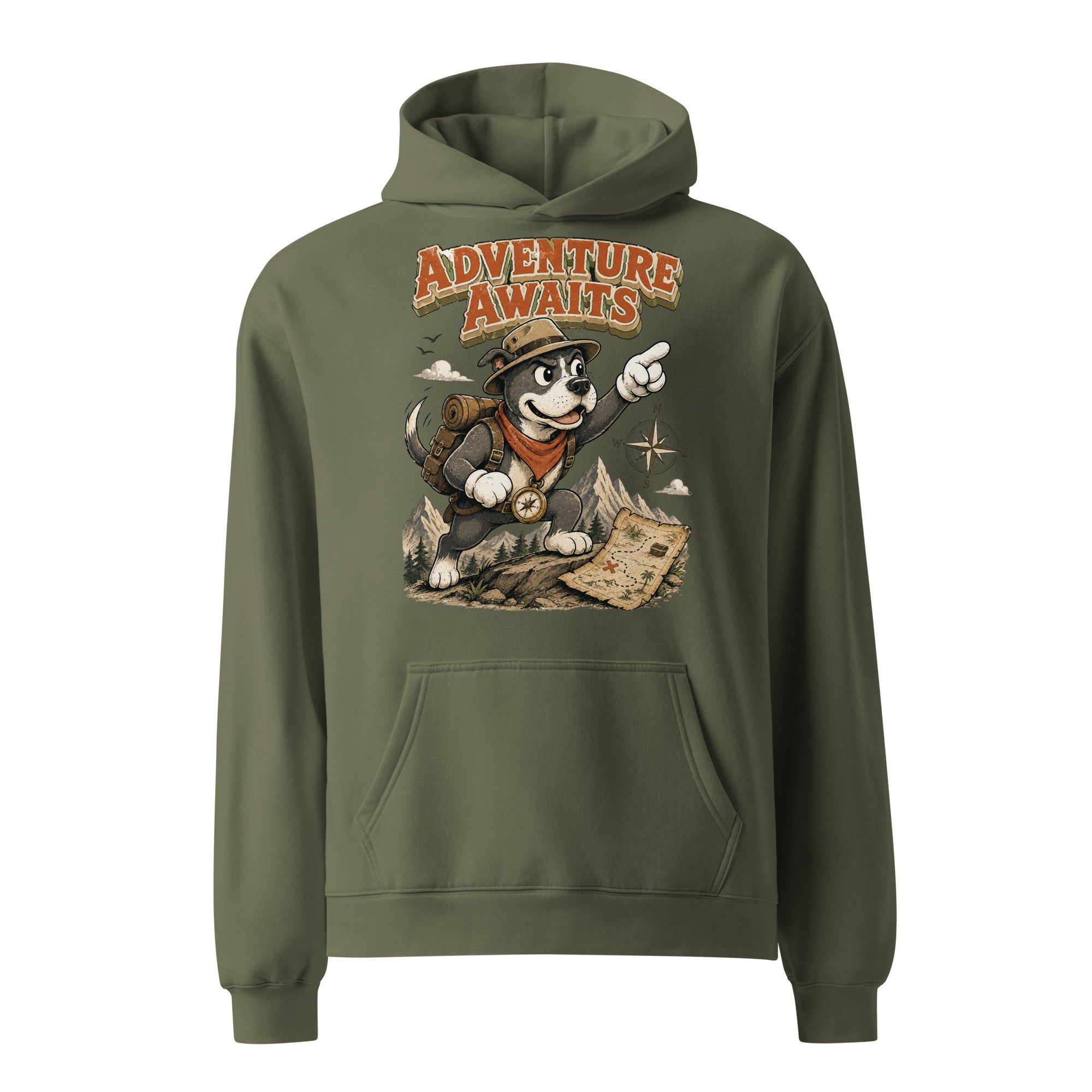 Pitbull Lovers | Unisex Organic Cotton T-Shirt - Adventure Awaits Explorer Dog by printfluence.net
