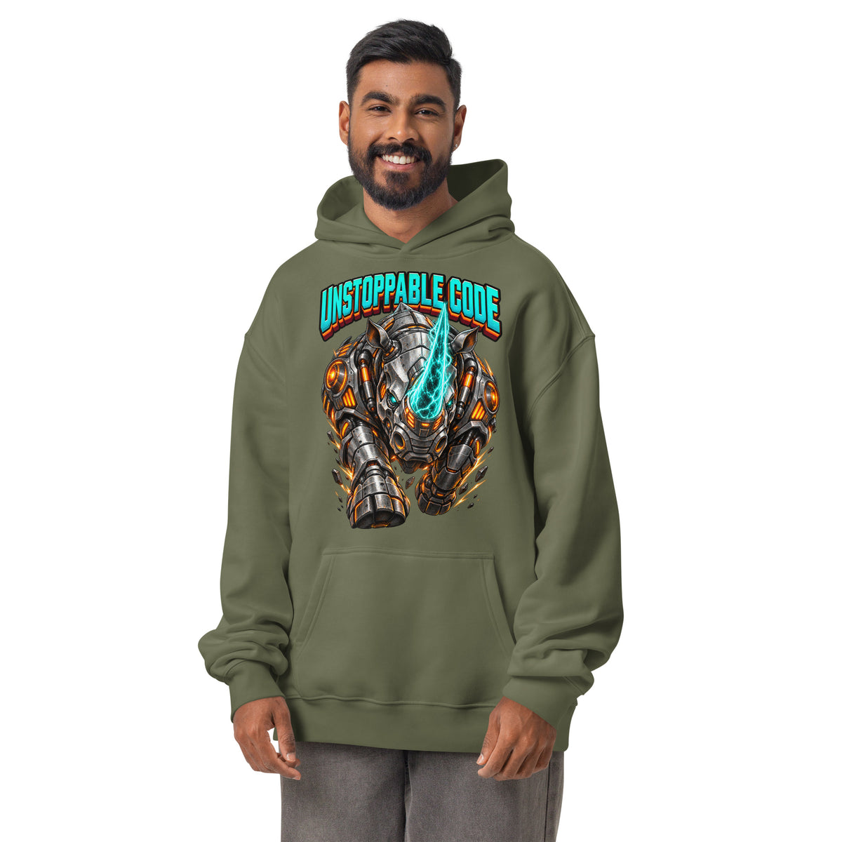 Cyberpunk Animals Lovers | Unisex Oversized Hoodie — UNSTOPPABLE CODE by printfluence