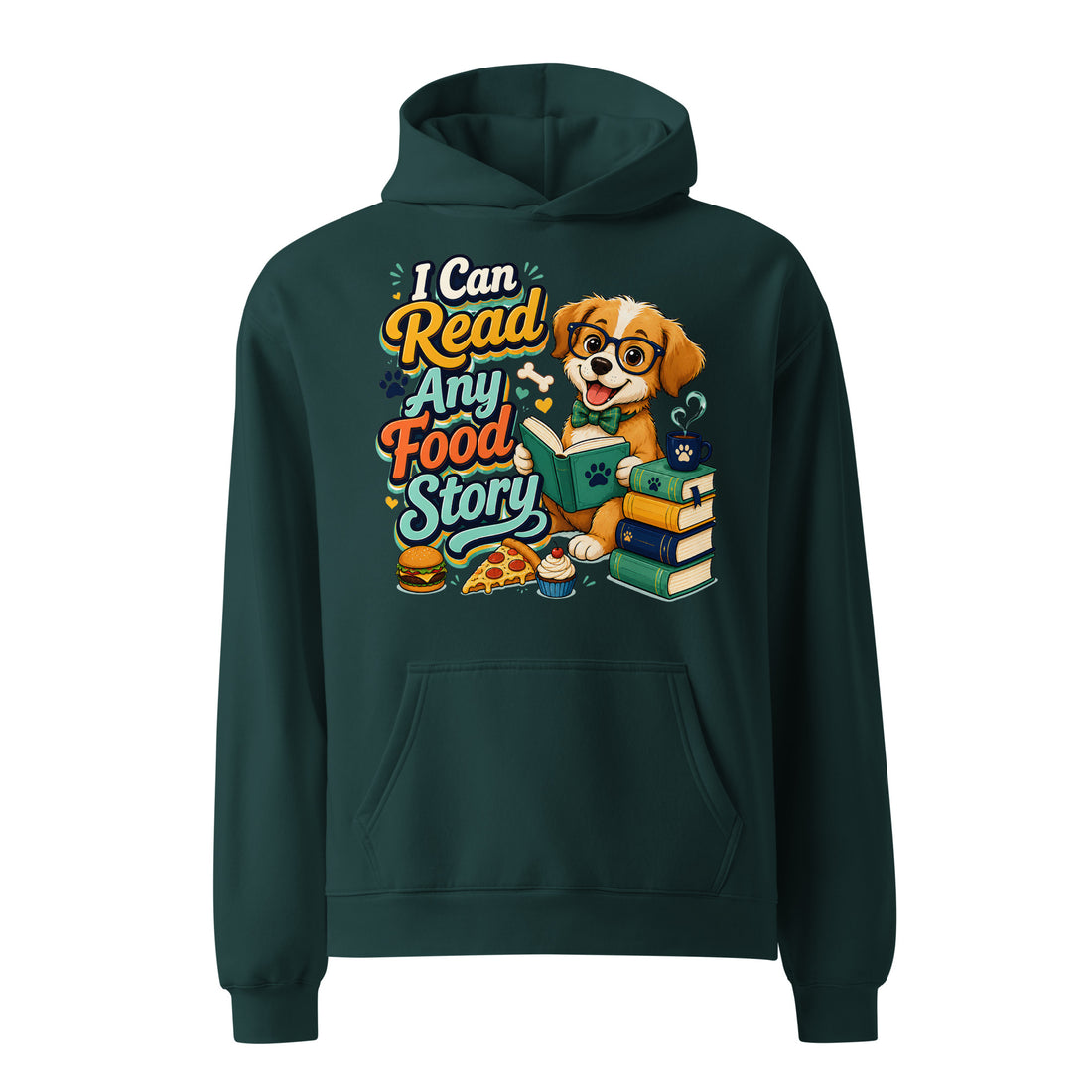 Cavalier King Charles Food Story Oversized Hoodie by printfluence.net