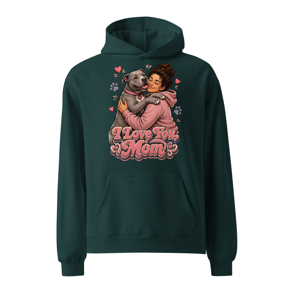 Pit Bull Mom Unisex Oversized Hoodie - Aesthetic Dog Lover Hooded Sweatshirt by printfluence.net