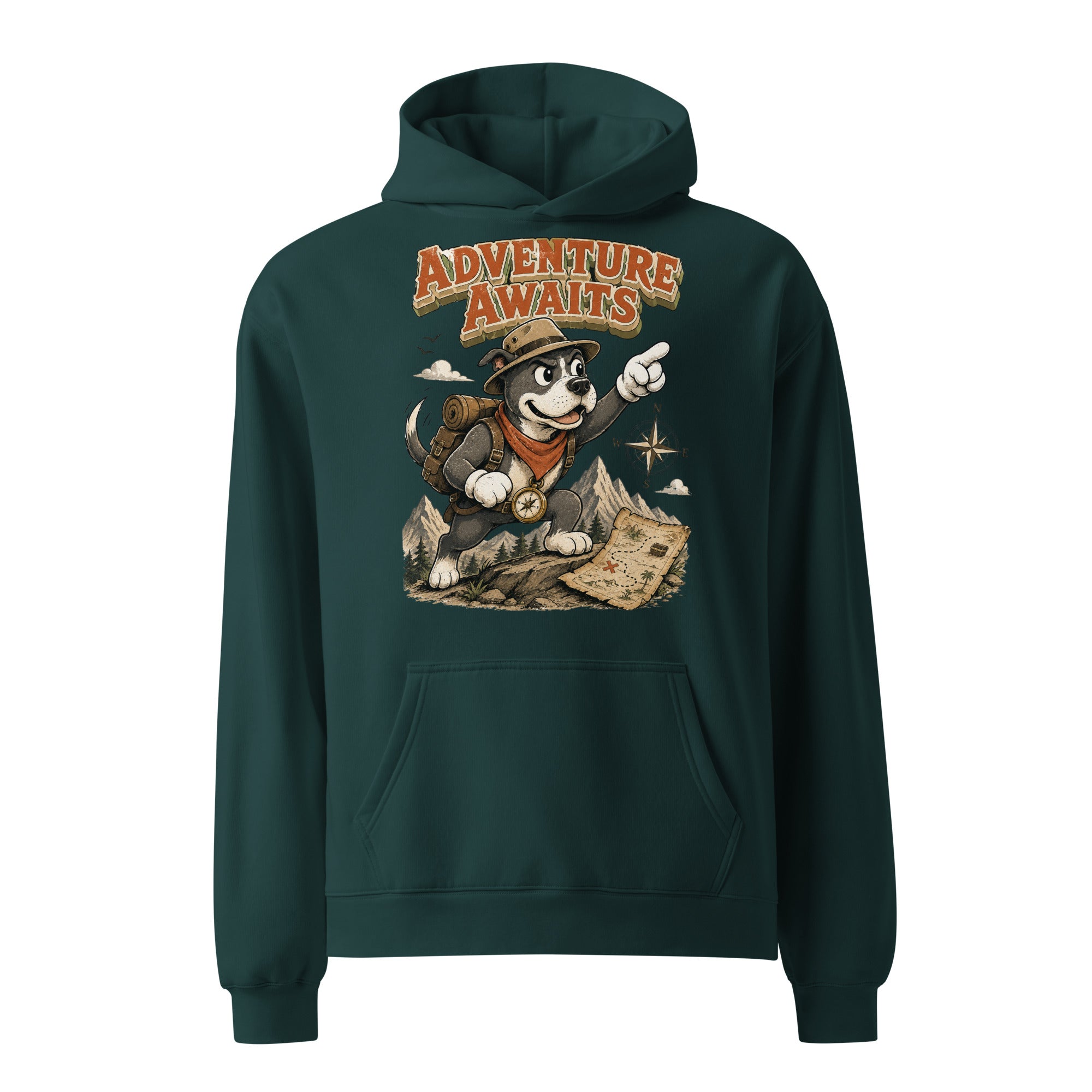Pitbull Lovers | Unisex Organic Cotton T-Shirt - Adventure Awaits Explorer Dog by printfluence.net