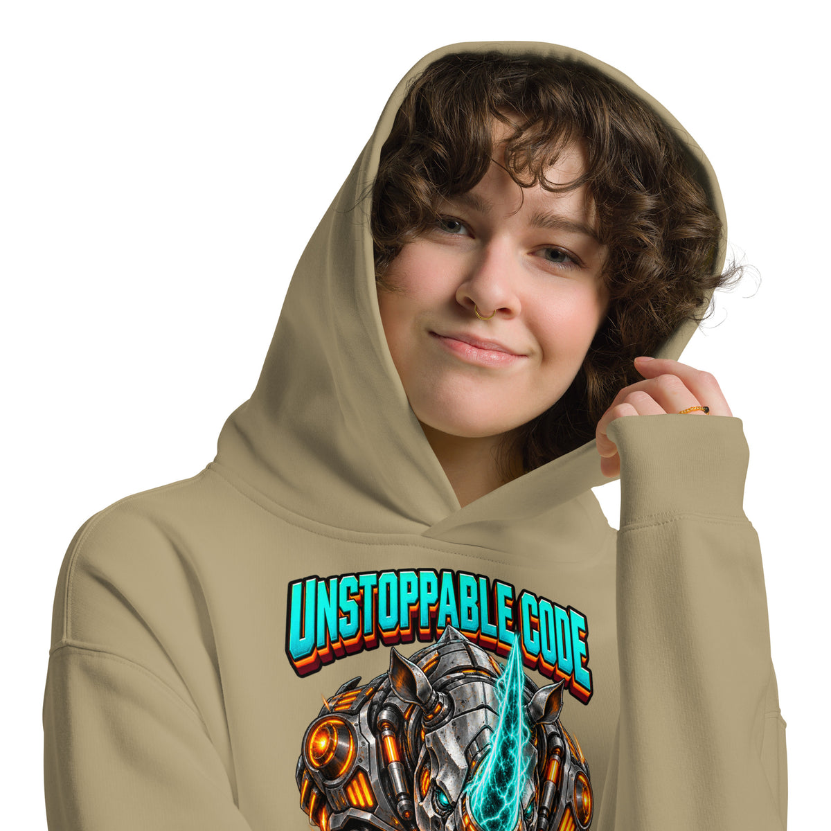 Cyberpunk Animals Lovers | Unisex Oversized Hoodie — UNSTOPPABLE CODE by printfluence