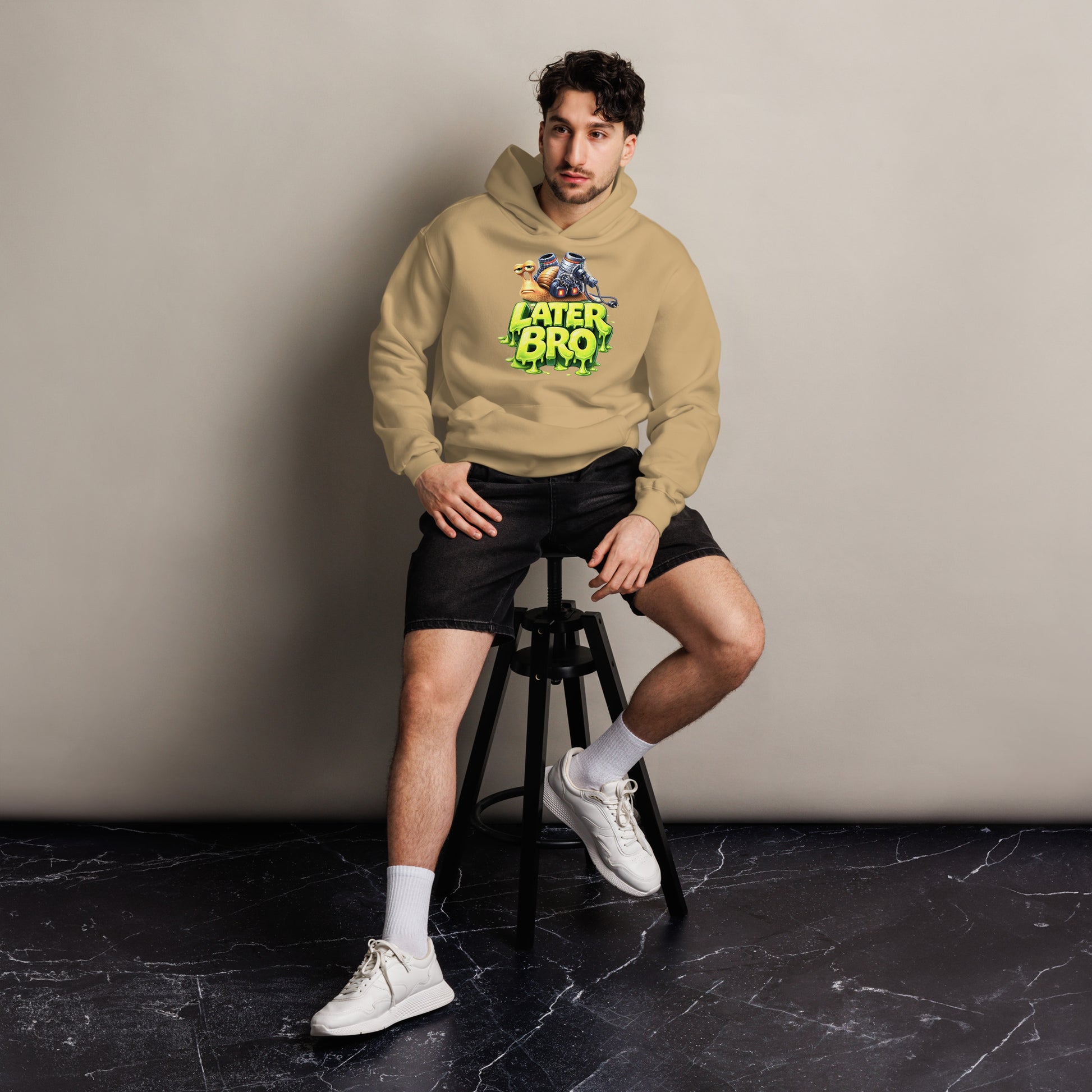 Unisex oversized hoodie - Later Bro: The Ultimate Chill Snail Unisex Oversized Hoodie 🐌💨 by printfluence.net