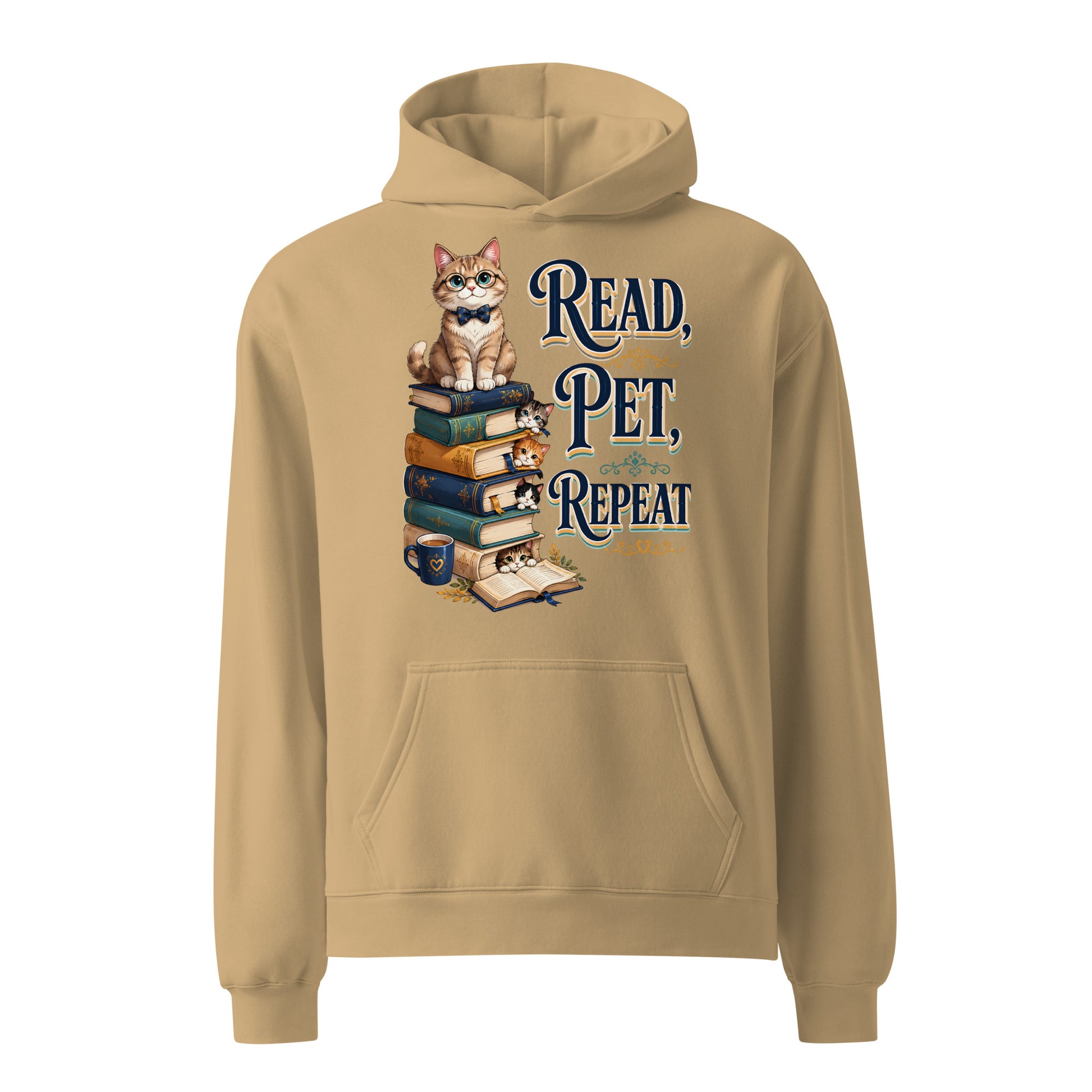 Elite Read Pet Repeat - Premium Luxury Oversized Hoodie for Cat Lovers by printfluence.net