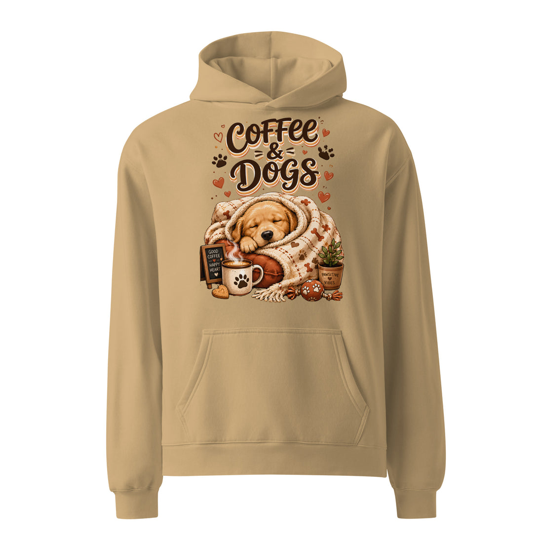 Elite Coffee And Dogs - Premium Luxury Golden Retriever Dog Lovers Oversized Hoodie by printfluence.net