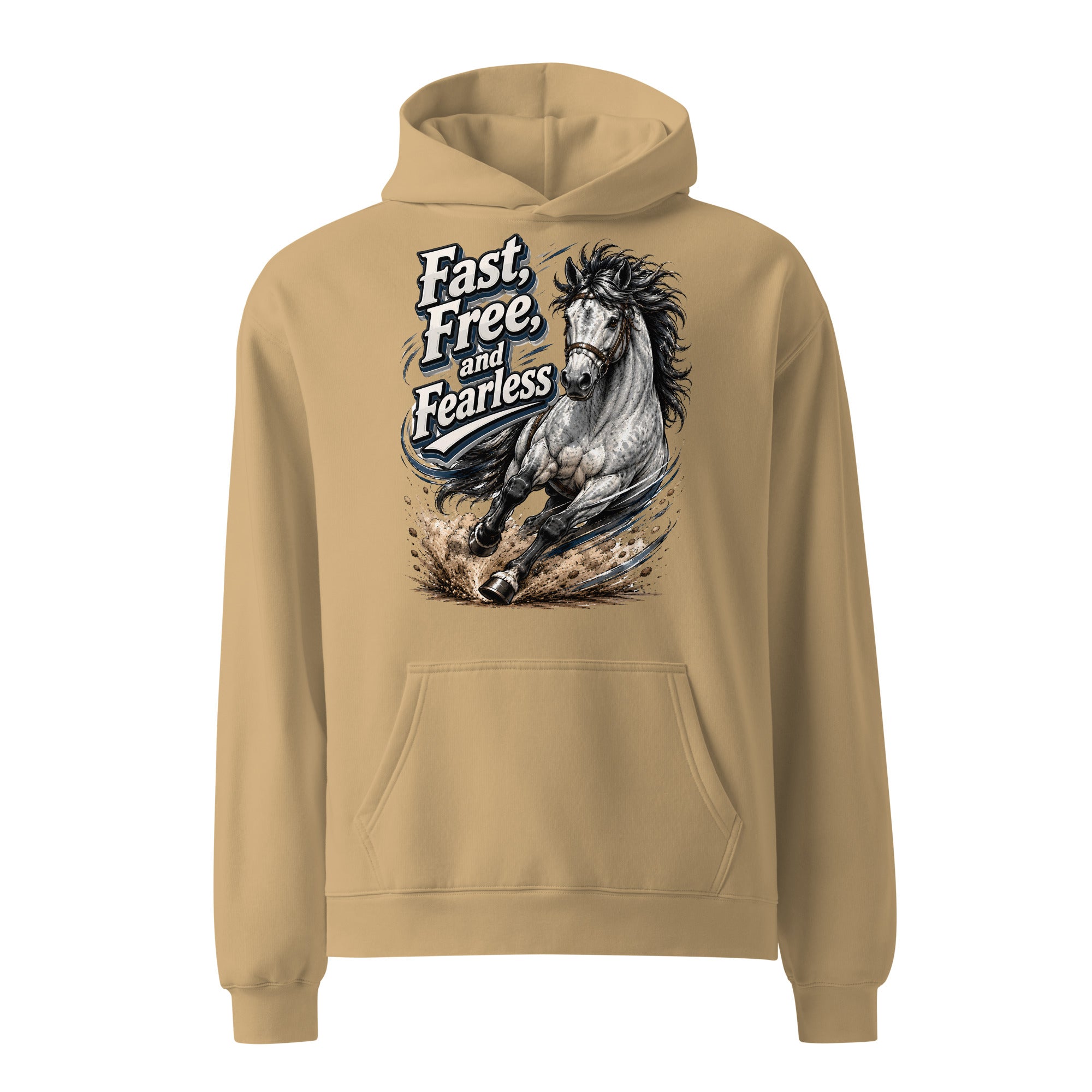 Fast Free Fearless Oversized Hoodie | Streetwear Horse Lovers Gift by printfluence.net