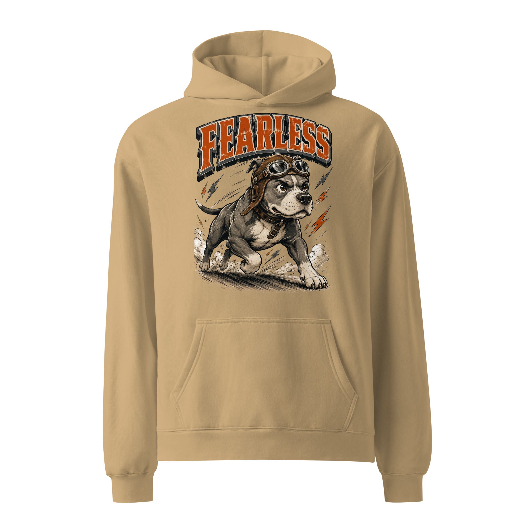 Pitbull Lovers Unisex Oversized Hoodie Fearless by printfluence.net