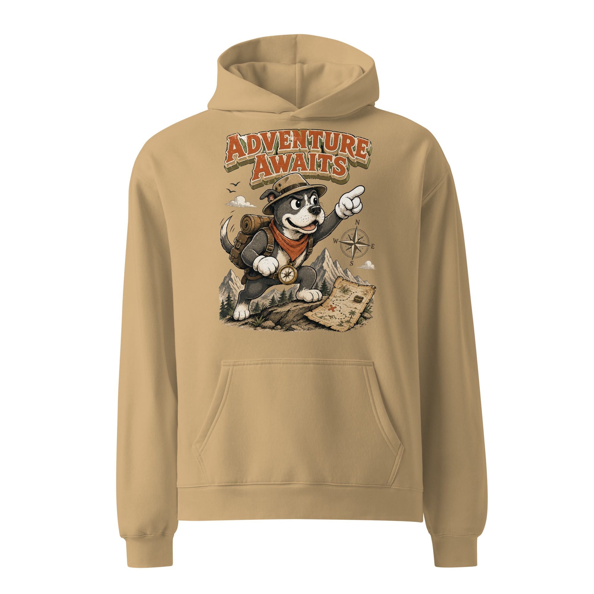 Pitbull Lovers | Unisex Organic Cotton T-Shirt - Adventure Awaits Explorer Dog by printfluence.net