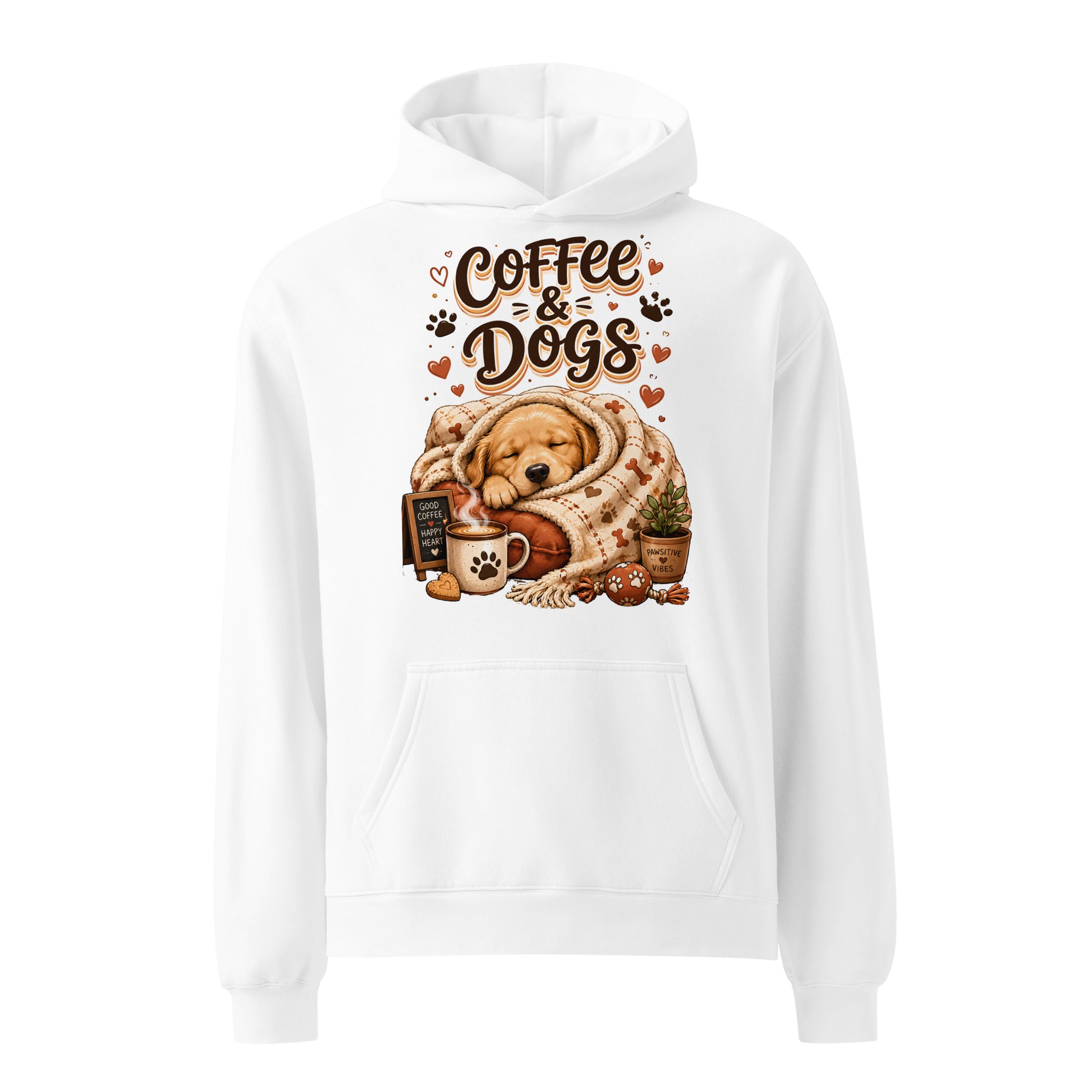 Elite Coffee And Dogs - Premium Luxury Golden Retriever Dog Lovers Oversized Hoodie by printfluence.net