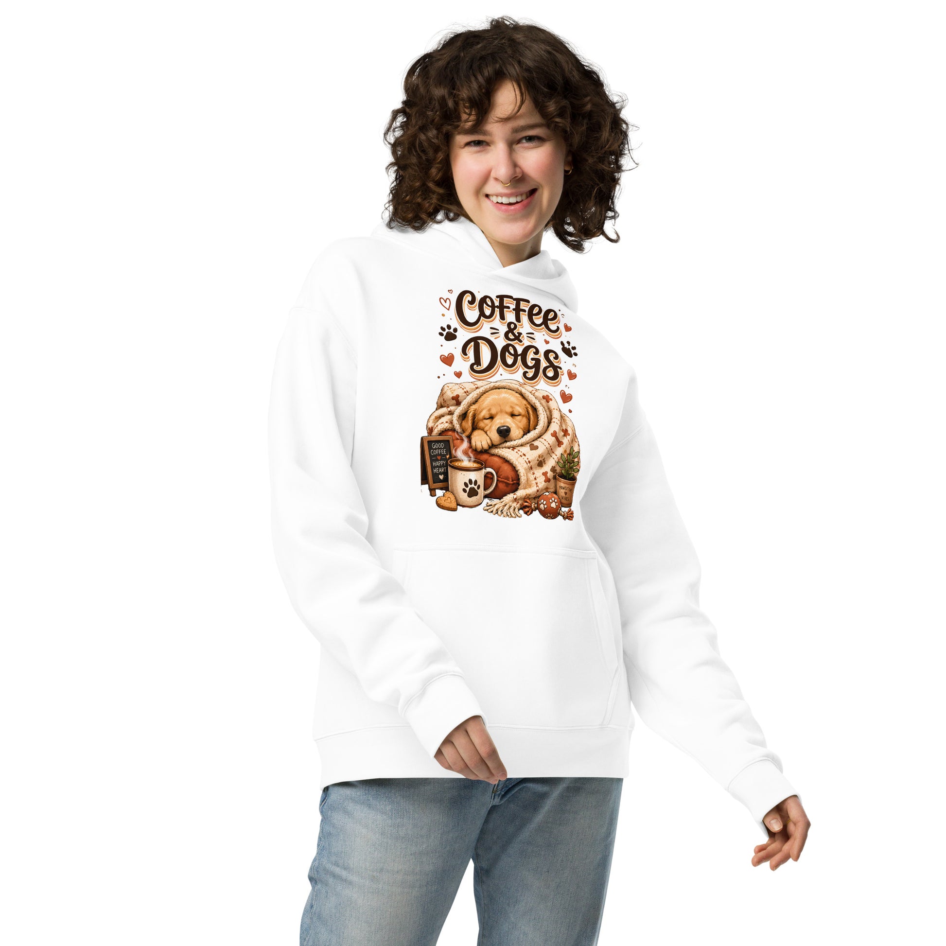 Elite Coffee And Dogs - Premium Luxury Golden Retriever Dog Lovers Oversized Hoodie by printfluence.net