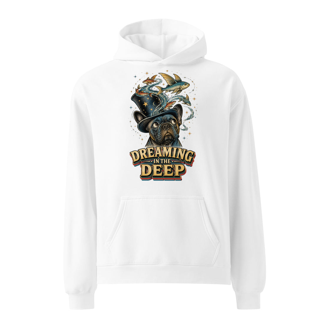 French Bulldog Dreaming in the Deep Oversized Hoodie – Premium Heavyweight Pullover for Frenchie Lovers H-10 by printfluence.net