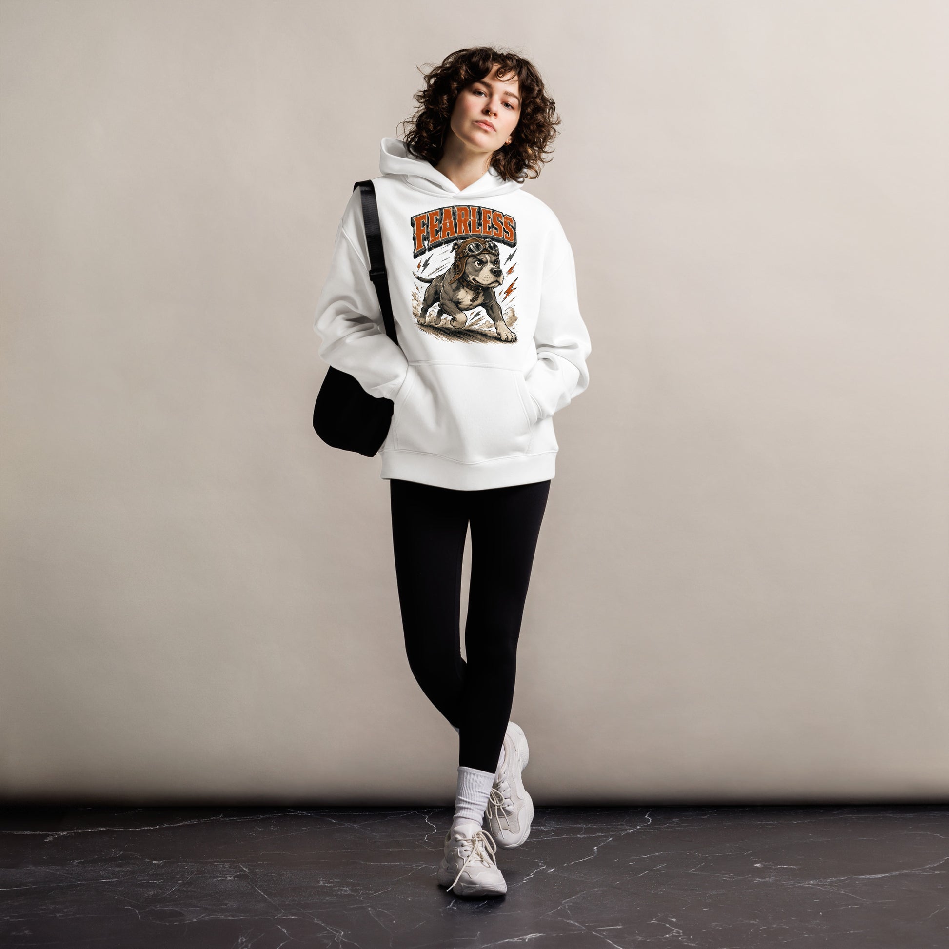 Pitbull Lovers Unisex Oversized Hoodie Fearless by printfluence.net
