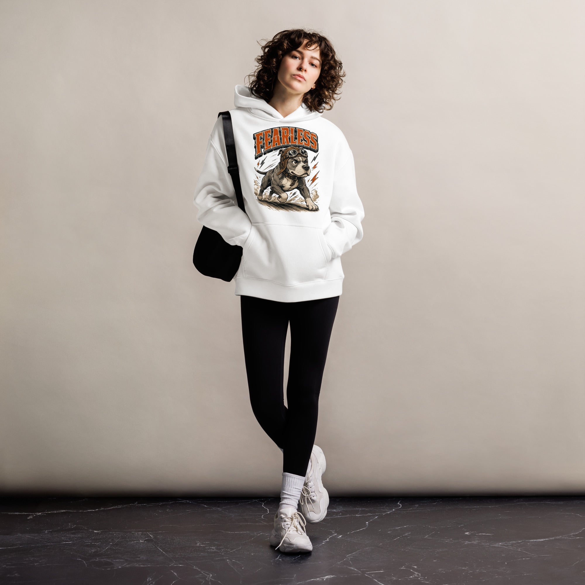 Pitbull Lovers Unisex Oversized Hoodie Fearless by printfluence.net