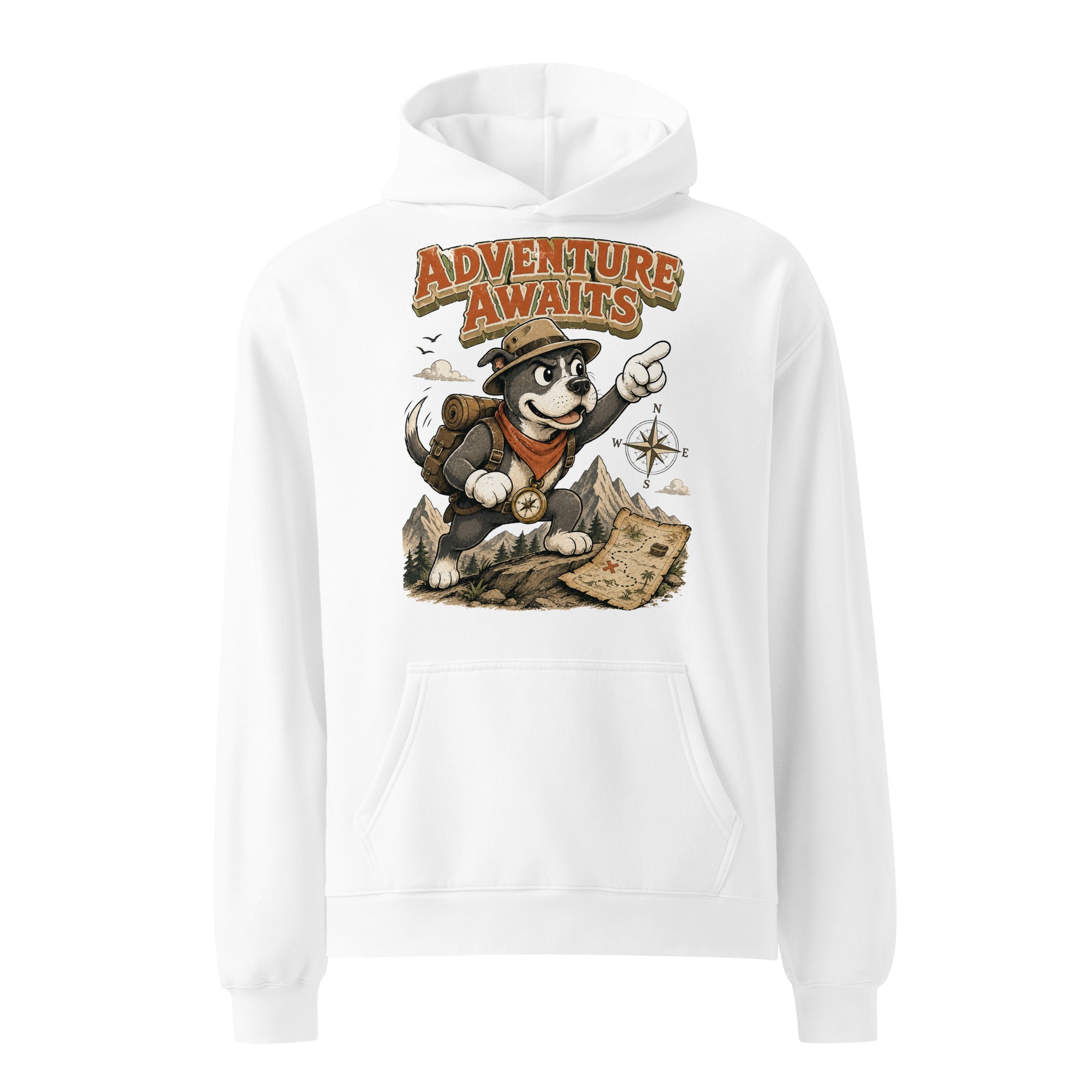 Pitbull Lovers | Unisex Organic Cotton T-Shirt - Adventure Awaits Explorer Dog by printfluence.net