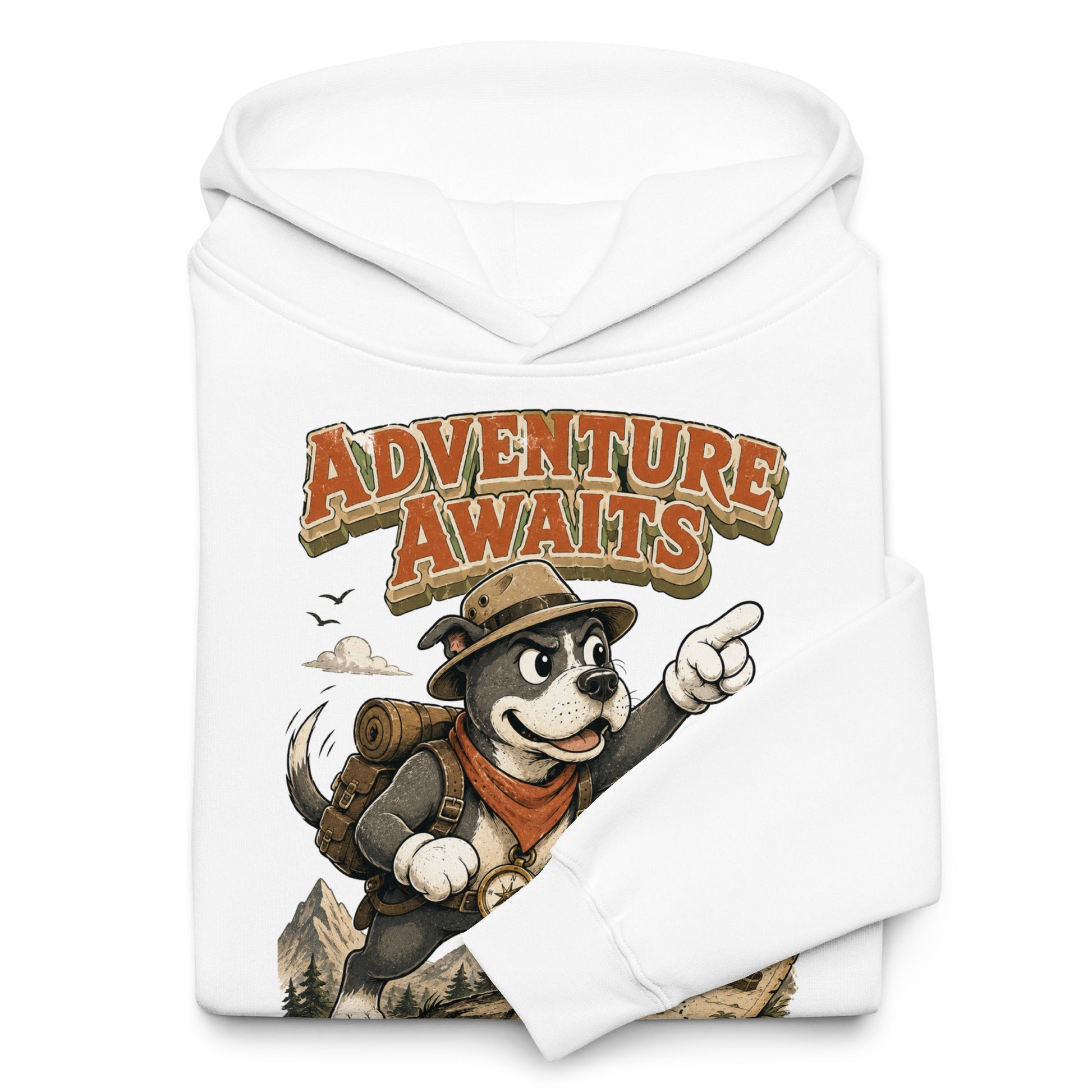 Pitbull Lovers | Unisex Organic Cotton T-Shirt - Adventure Awaits Explorer Dog by printfluence.net