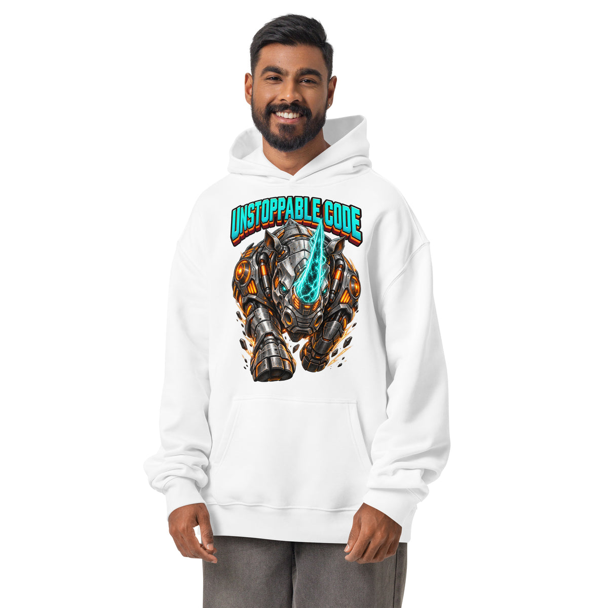 Cyberpunk Animals Lovers | Unisex Oversized Hoodie — UNSTOPPABLE CODE by printfluence
