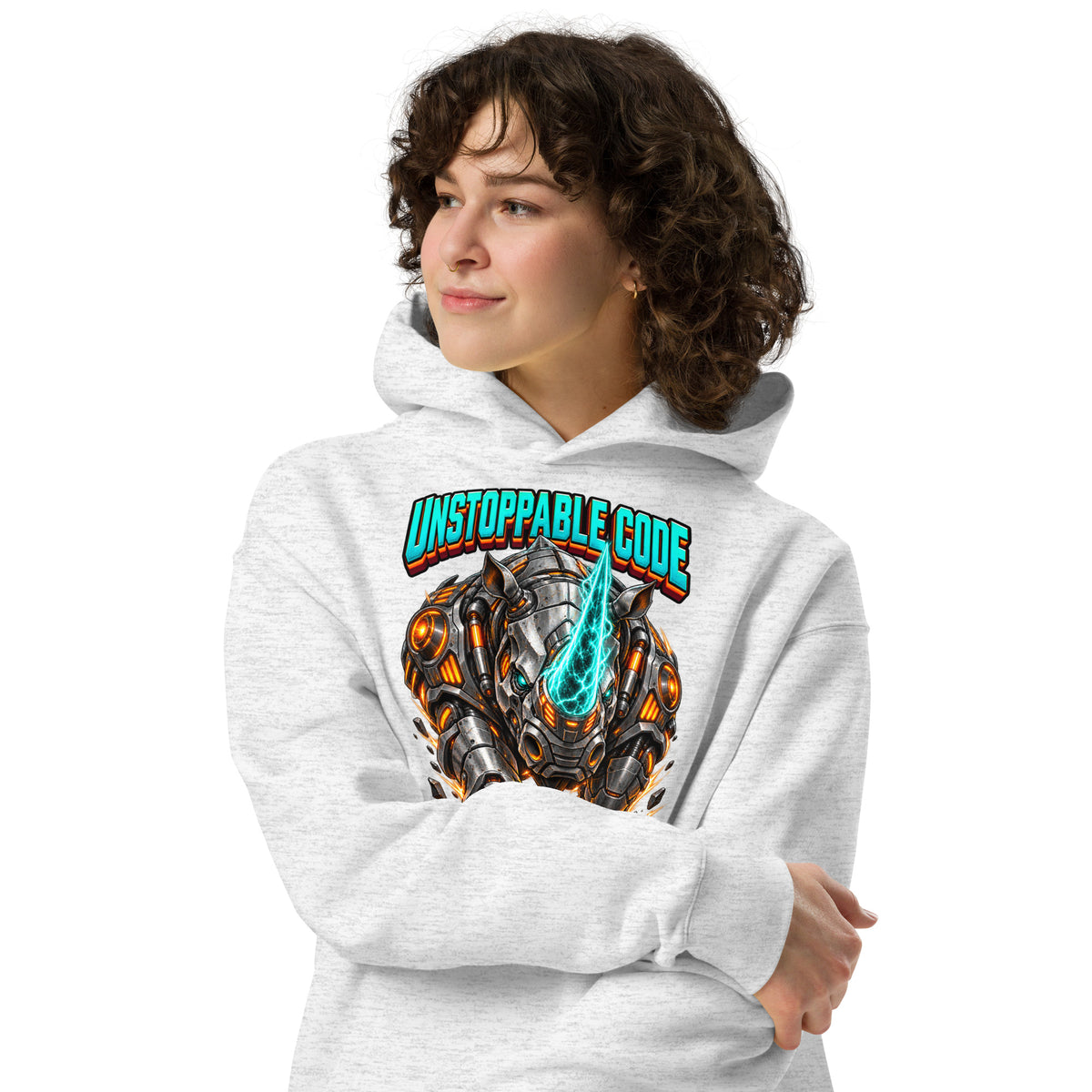 Cyberpunk Animals Lovers | Unisex Oversized Hoodie — UNSTOPPABLE CODE by printfluence