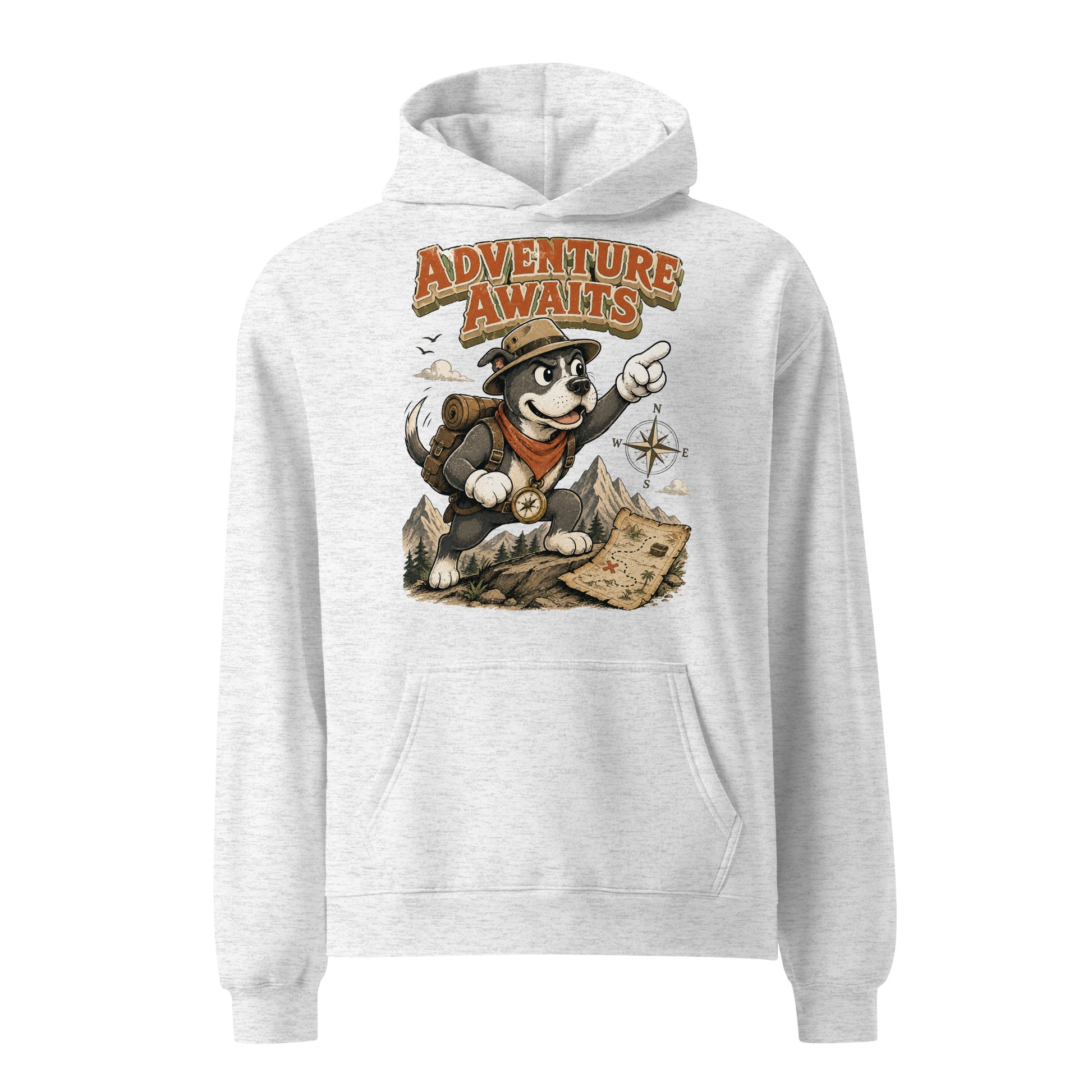 Pitbull Lovers | Unisex Organic Cotton T-Shirt - Adventure Awaits Explorer Dog by printfluence.net