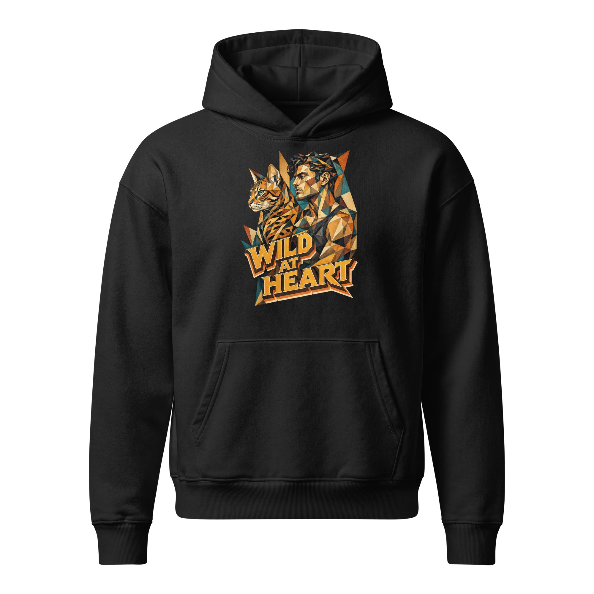 Cat Lovers Unisex Relaxed Mid-Weight Hooded Sweatshirt Wild at Heart by printfluence.net