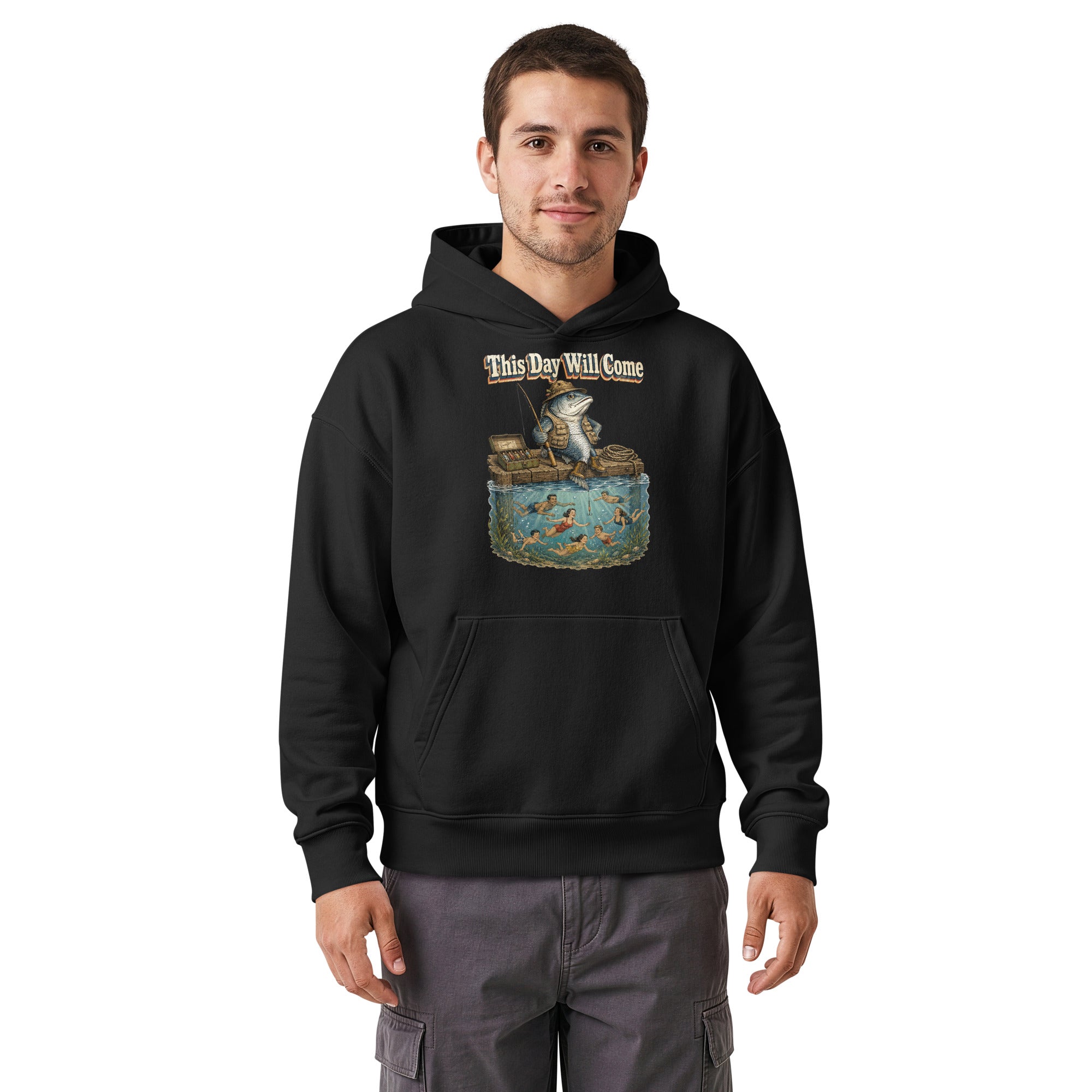 Fishing Lovers | Unisex Relaxed Mid-Weight Hooded Sweatshirt | This Day Will Come by printfluence