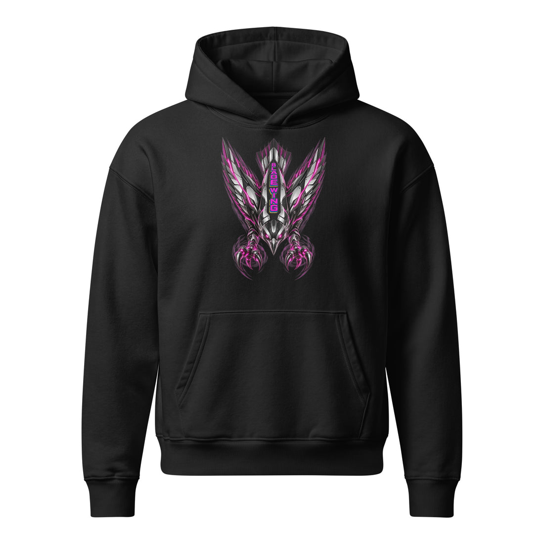 Cyberpunk Animals Lovers | Unisex Relaxed Mid-Weight Chaser Hooded Sweatshirt — BLADE WING by printfluence
