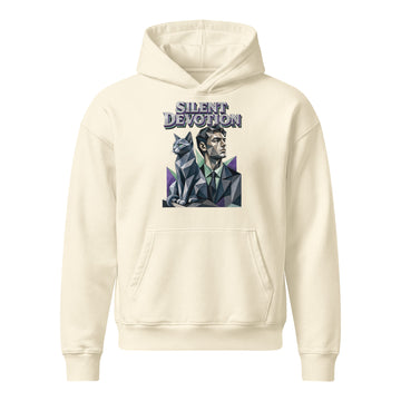 Cat Lovers Unisex Relaxed Mid-Weight Hooded Sweatshirt "Silent Devotion" by printfluence.net