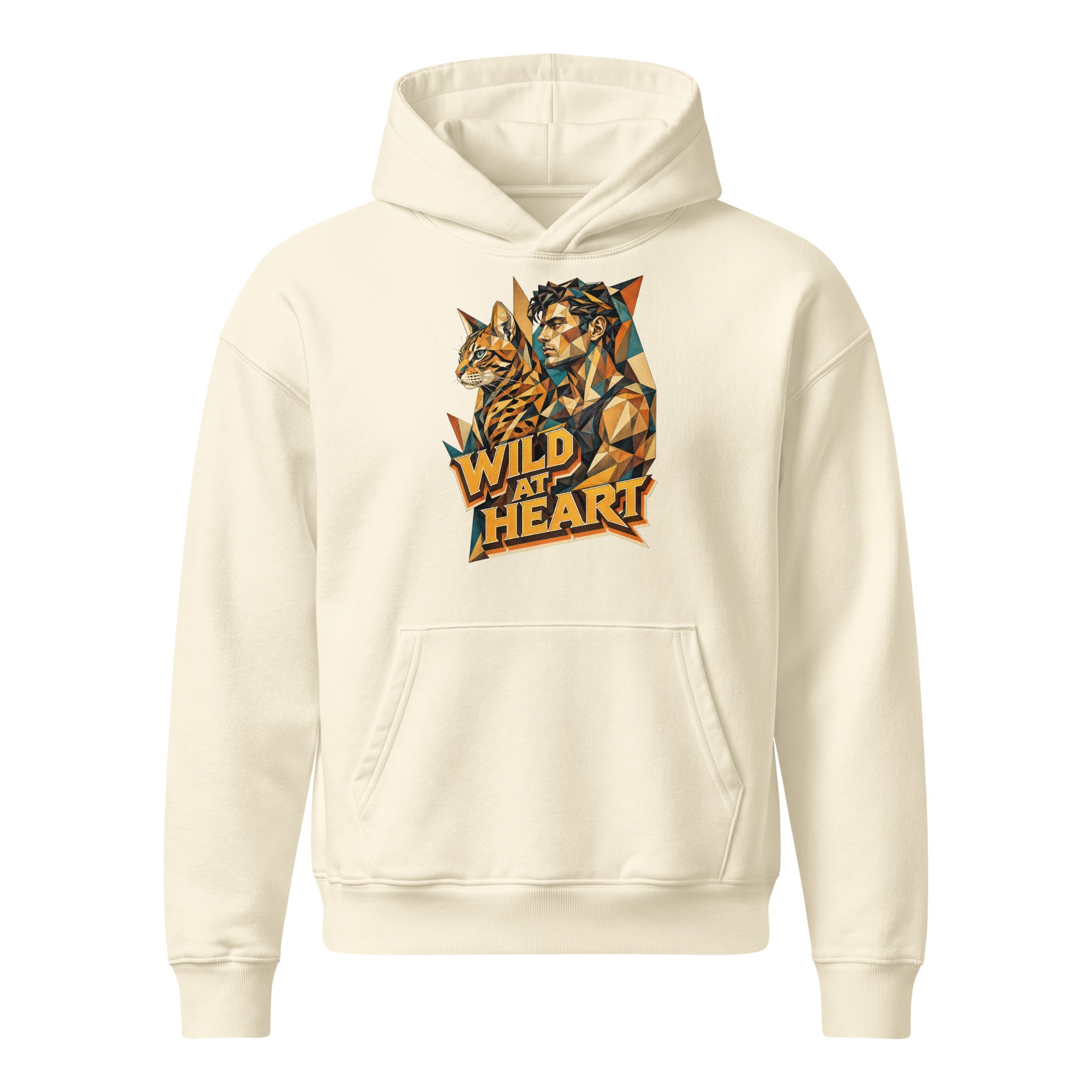 Cat Lovers Unisex Relaxed Mid-Weight Hooded Sweatshirt Wild at Heart by printfluence.net