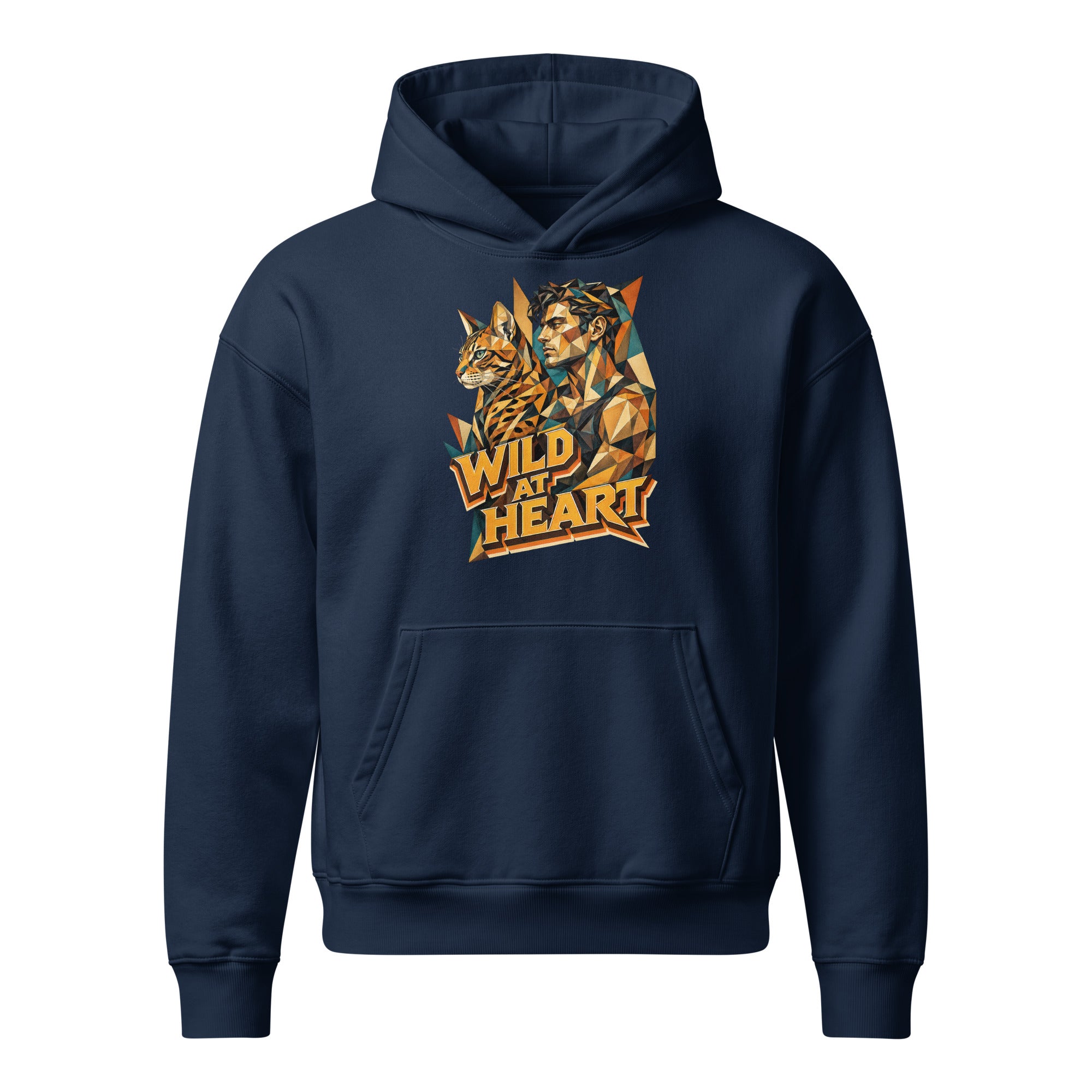 Cat Lovers Unisex Relaxed Mid-Weight Hooded Sweatshirt Wild at Heart by printfluence.net