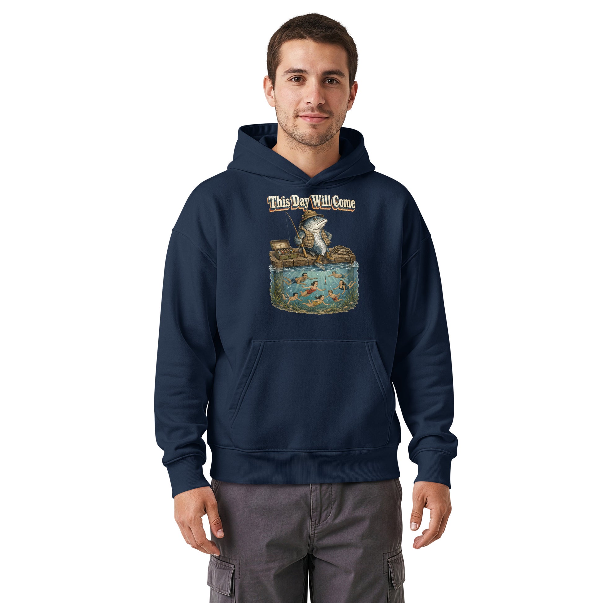 Fishing Lovers | Unisex Relaxed Mid-Weight Hooded Sweatshirt | This Day Will Come by printfluence