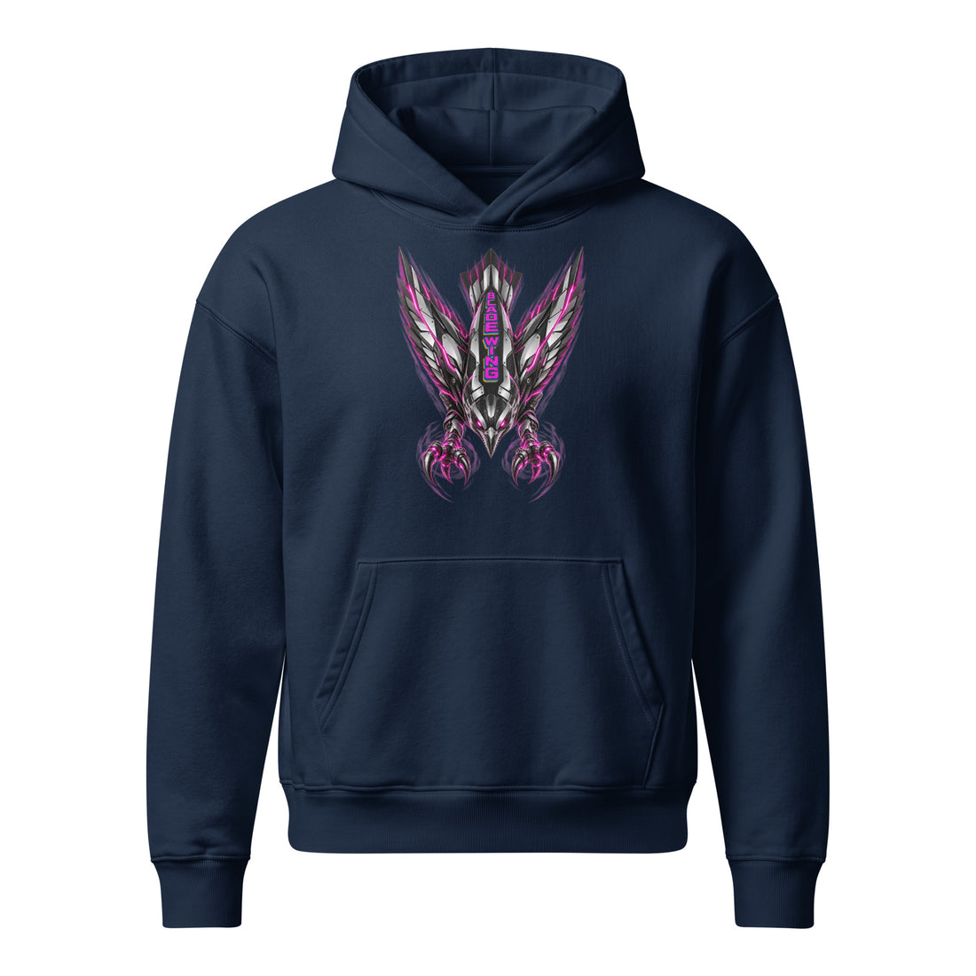 Cyberpunk Animals Lovers | Unisex Relaxed Mid-Weight Chaser Hooded Sweatshirt — BLADE WING by printfluence