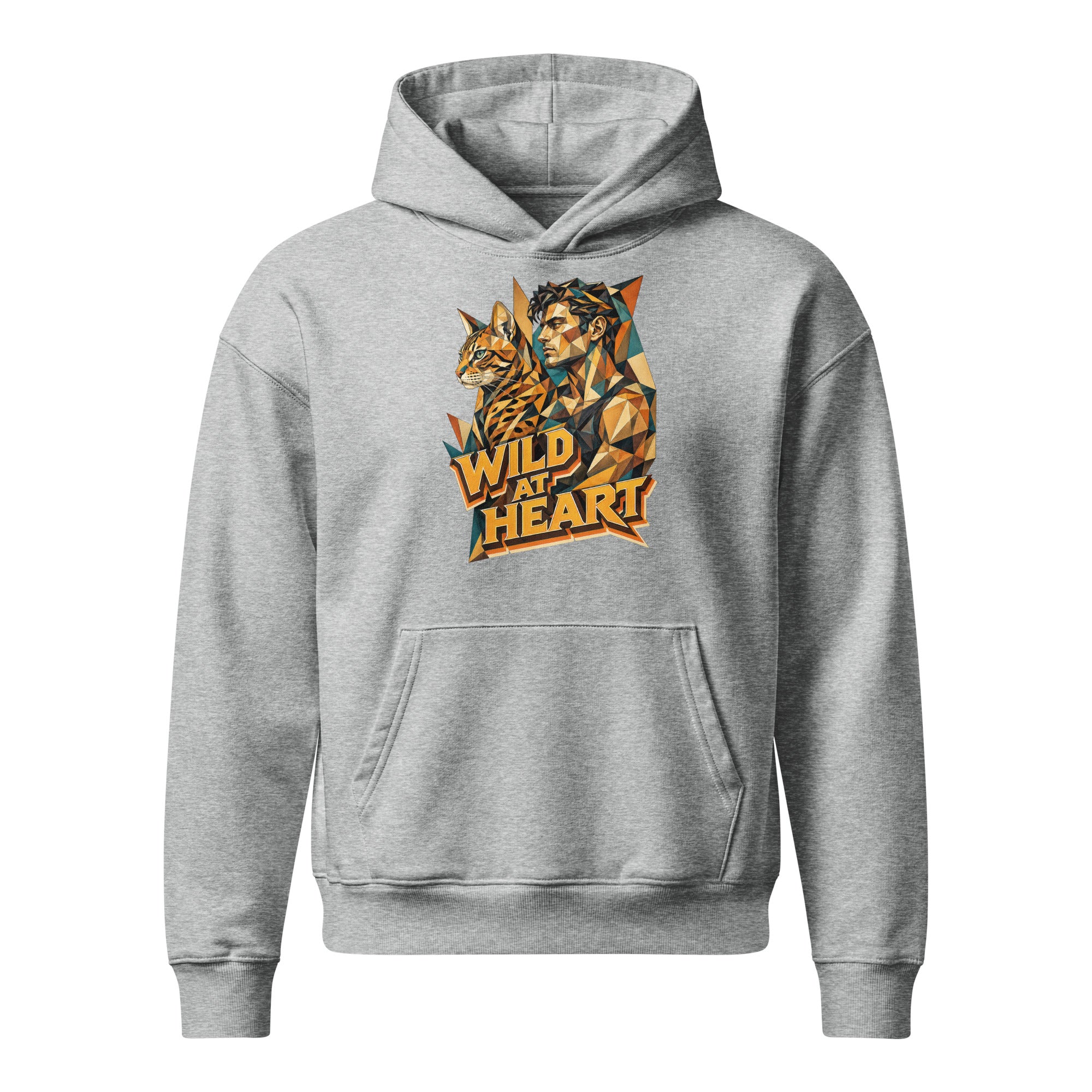 Cat Lovers Unisex Relaxed Mid-Weight Hooded Sweatshirt Wild at Heart by printfluence.net