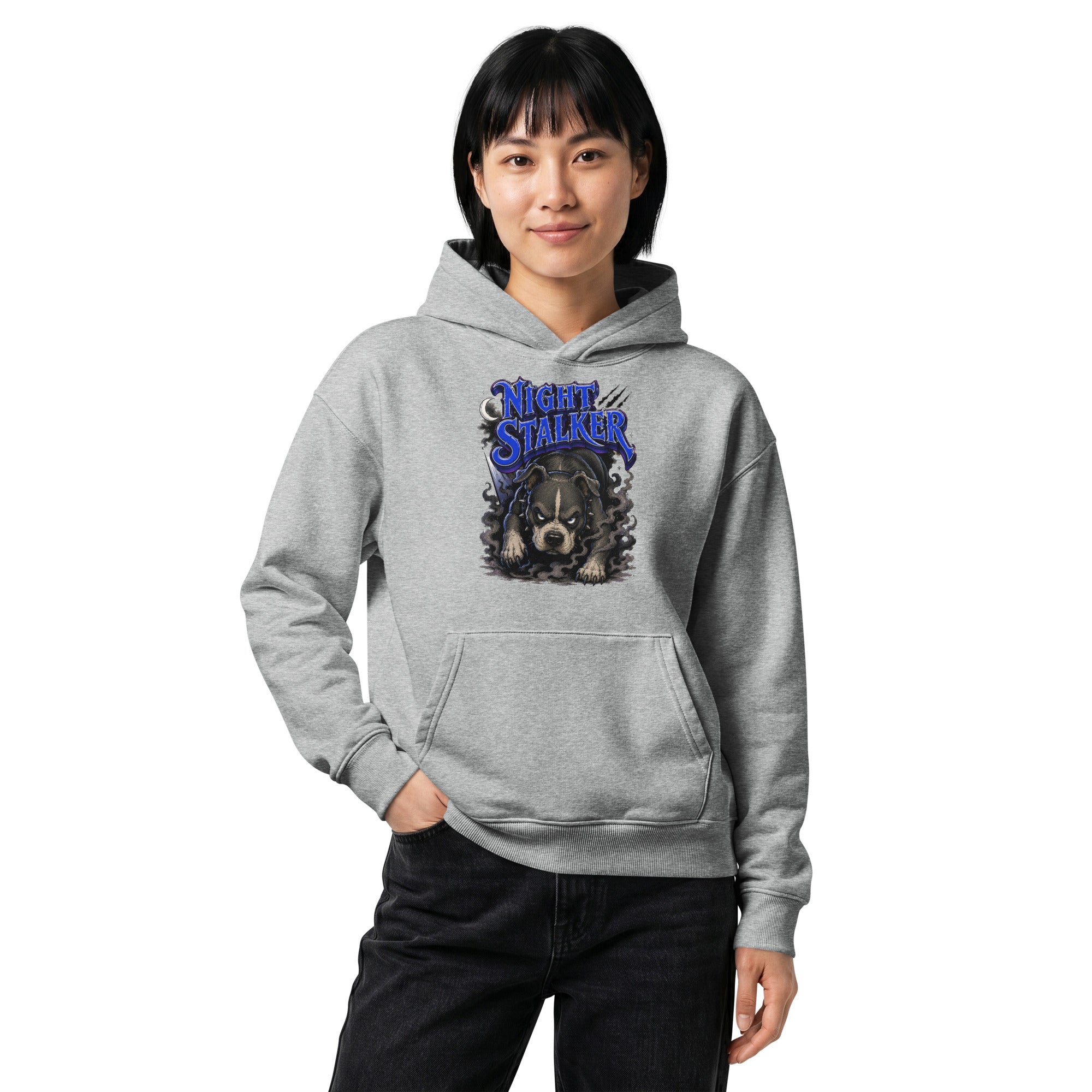 Pitbull Lovers | Unisex Relaxed Mid-Weight Hooded Sweatshirt - Night Stalker by printfluence.net